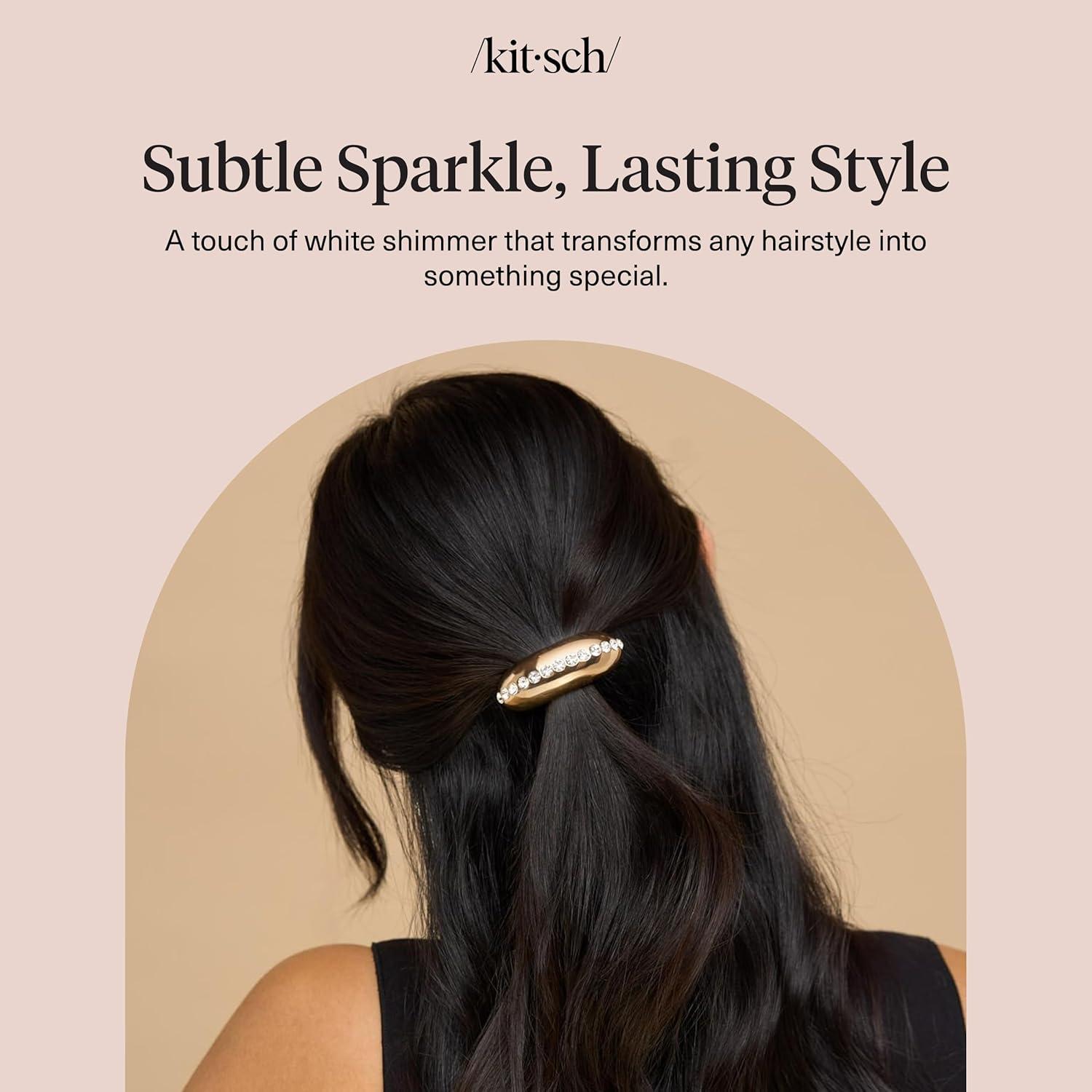 image:imageKitsch Rhinestone Gold Hair Cuff Metal Ponytail Cuff for Braids Updos amp Everyday Hairstyle Durable amp Elegant Hair Ties Girl Fashion Accessories Ideal Gifts For Women 1pcRhinestone Gold