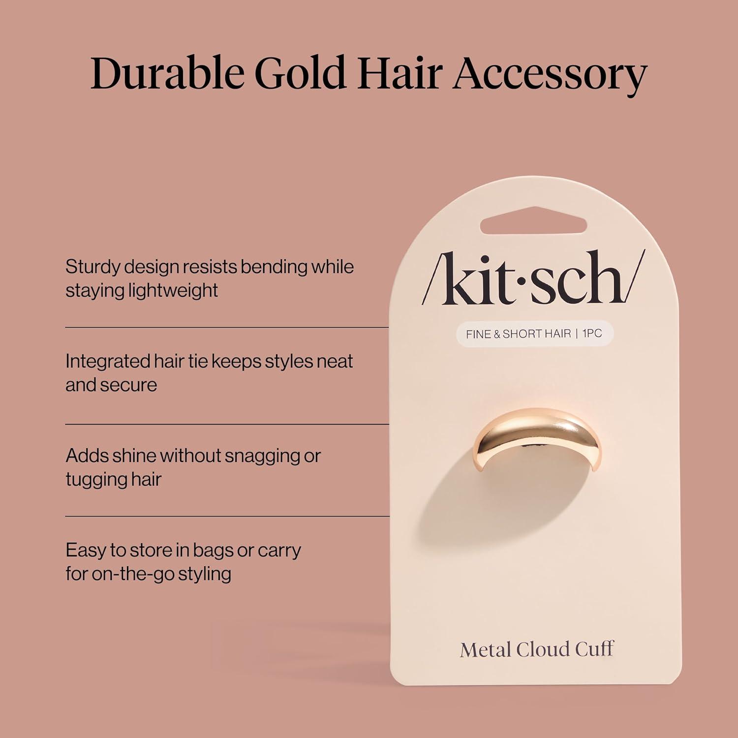 image:imageKitsch Rhinestone Gold Hair Cuff Metal Ponytail Cuff for Braids Updos amp Everyday Hairstyle Durable amp Elegant Hair Ties Girl Fashion Accessories Ideal Gifts For Women 1pcGold