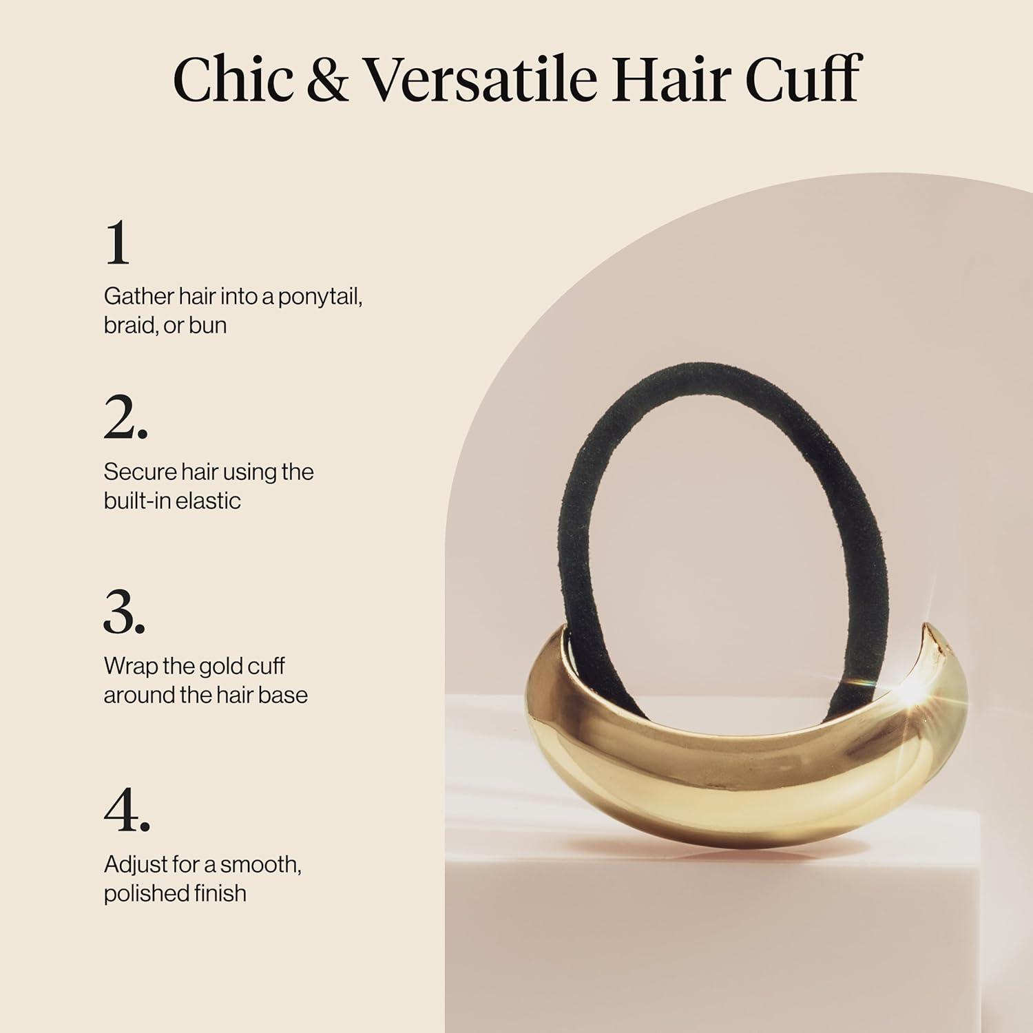 image:imageKitsch Rhinestone Gold Hair Cuff Metal Ponytail Cuff for Braids Updos amp Everyday Hairstyle Durable amp Elegant Hair Ties Girl Fashion Accessories Ideal Gifts For Women 1pcGold