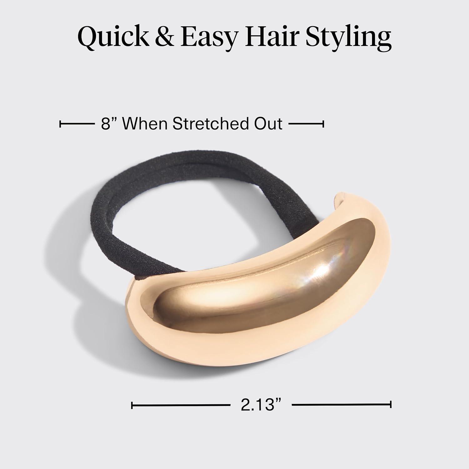 image:imageKitsch Rhinestone Gold Hair Cuff Metal Ponytail Cuff for Braids Updos amp Everyday Hairstyle Durable amp Elegant Hair Ties Girl Fashion Accessories Ideal Gifts For Women 1pcGold
