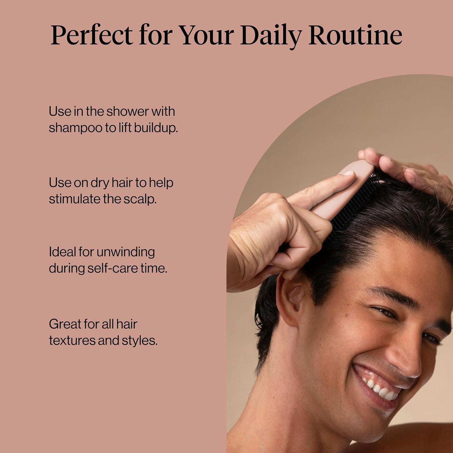 image:imageKitsch Scalp Renewal Brush Exfoliating amp Scalp Massager for Hair Growth Gentle Head Massage Brush to Remove Buildup Boost Circulation amp Relaxing Head Scrubber for Washing Hair Terracotta