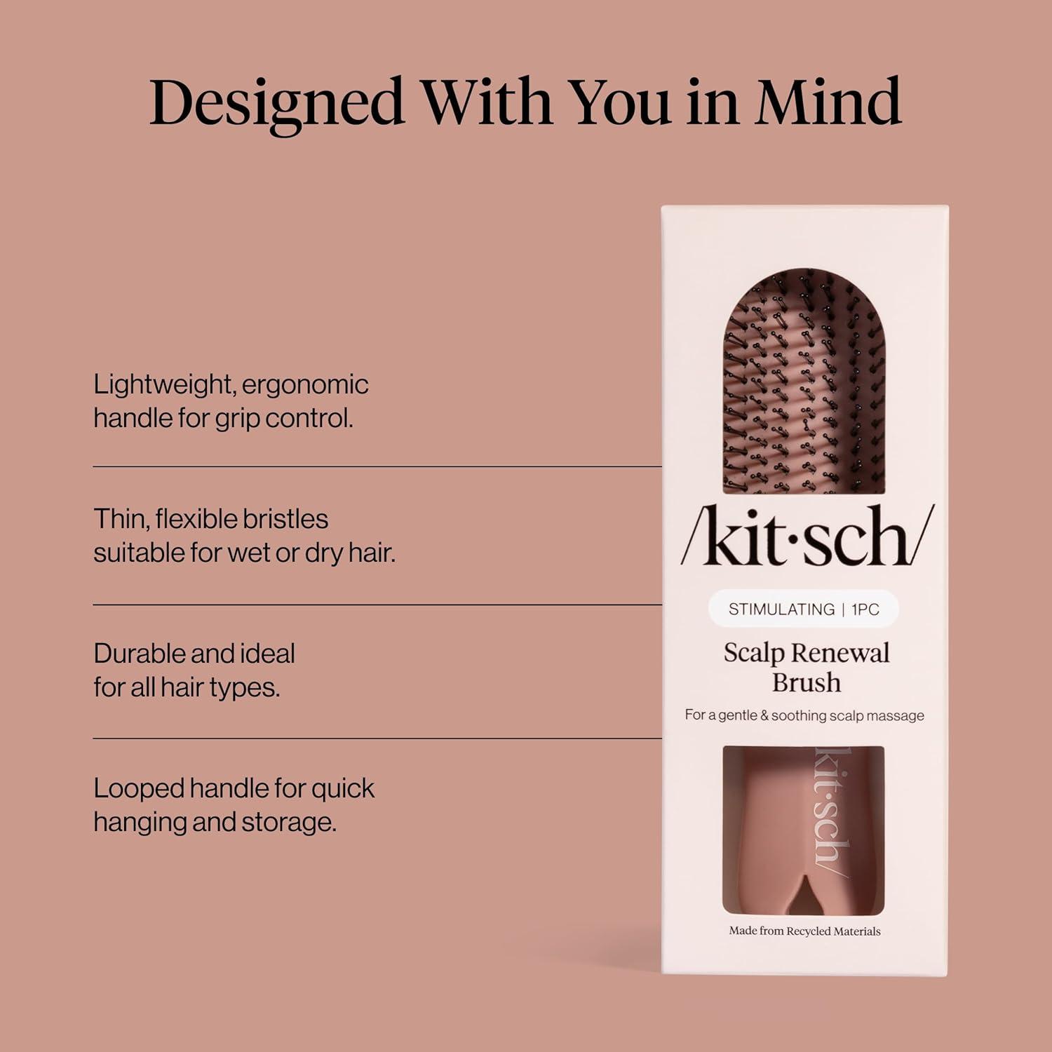 image:imageKitsch Scalp Renewal Brush Exfoliating amp Scalp Massager for Hair Growth Gentle Head Massage Brush to Remove Buildup Boost Circulation amp Relaxing Head Scrubber for Washing Hair Terracotta
