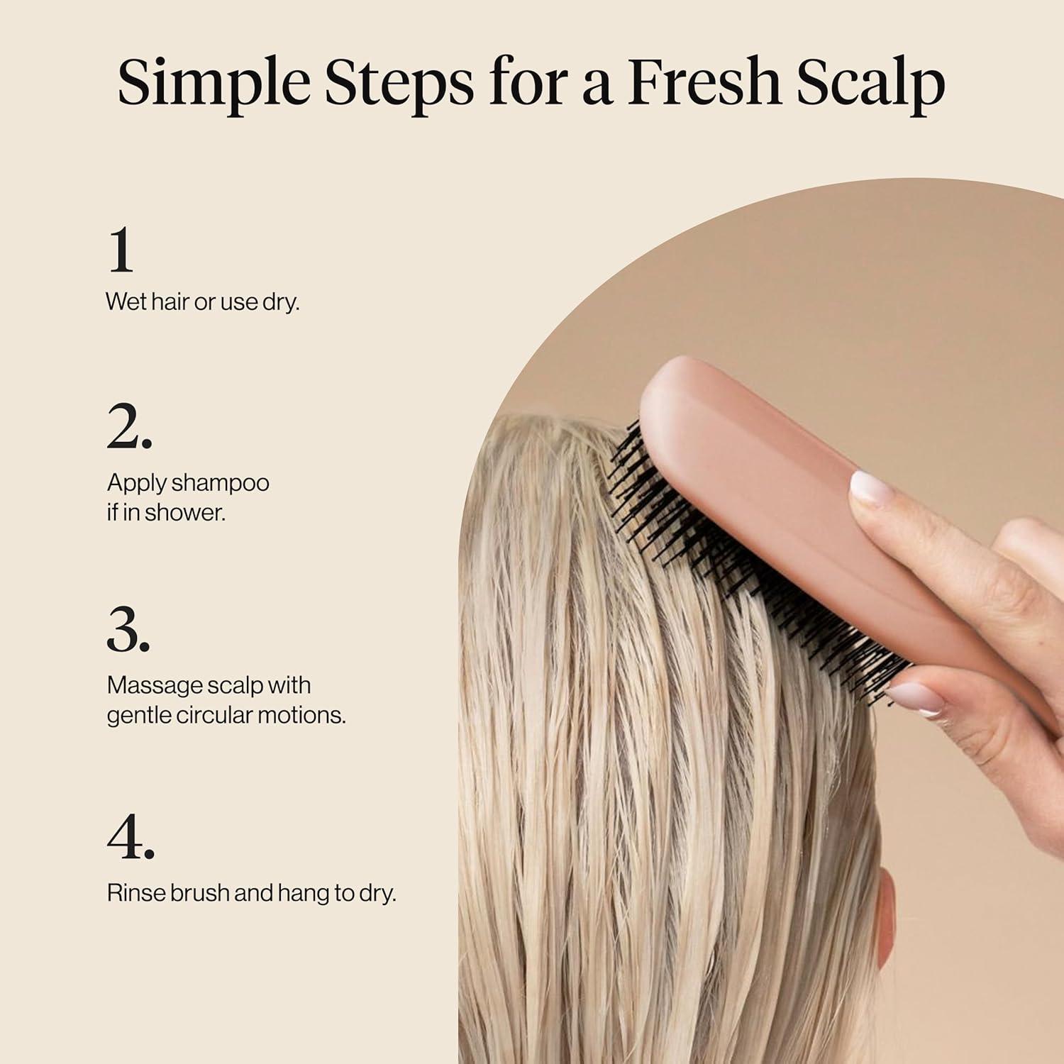 image:imageKitsch Scalp Renewal Brush Exfoliating amp Scalp Massager for Hair Growth Gentle Head Massage Brush to Remove Buildup Boost Circulation amp Relaxing Head Scrubber for Washing Hair Terracotta