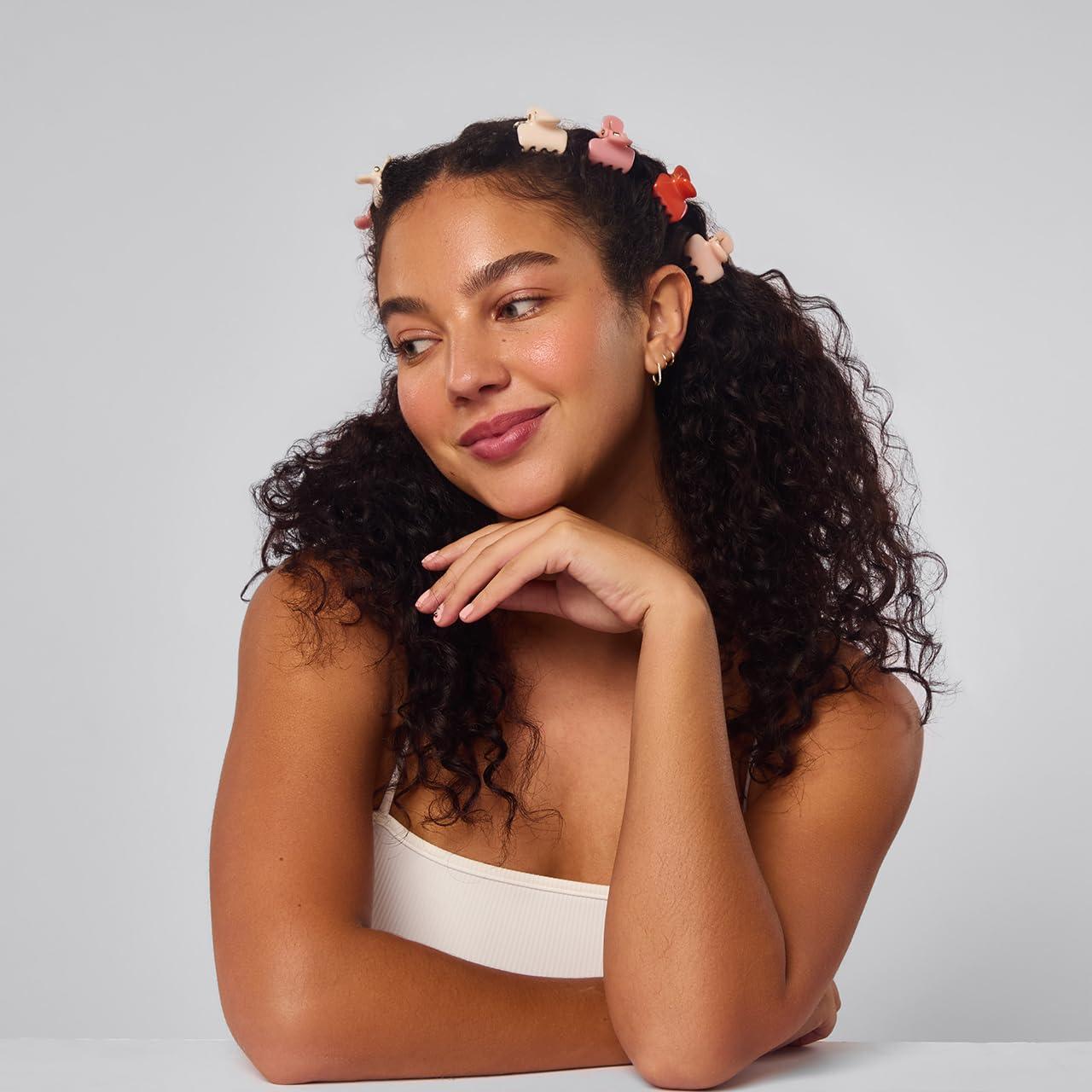 image:imageKitsch Small Hair Clips for Women Stays In Place Without Pulling or Snagging Durable Plastic Sturdy Small Claw Clips Ideal Gifts for Women Black amp Tortoise 6 PcsCherry Blossom