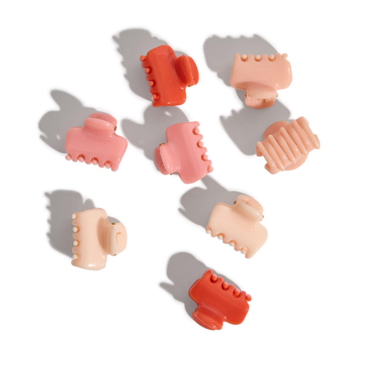 image:imageKitsch Small Hair Clips for Women Stays In Place Without Pulling or Snagging Durable Plastic Sturdy Small Claw Clips Ideal Gifts for Women Black amp Tortoise 6 PcsCherry Blossom
