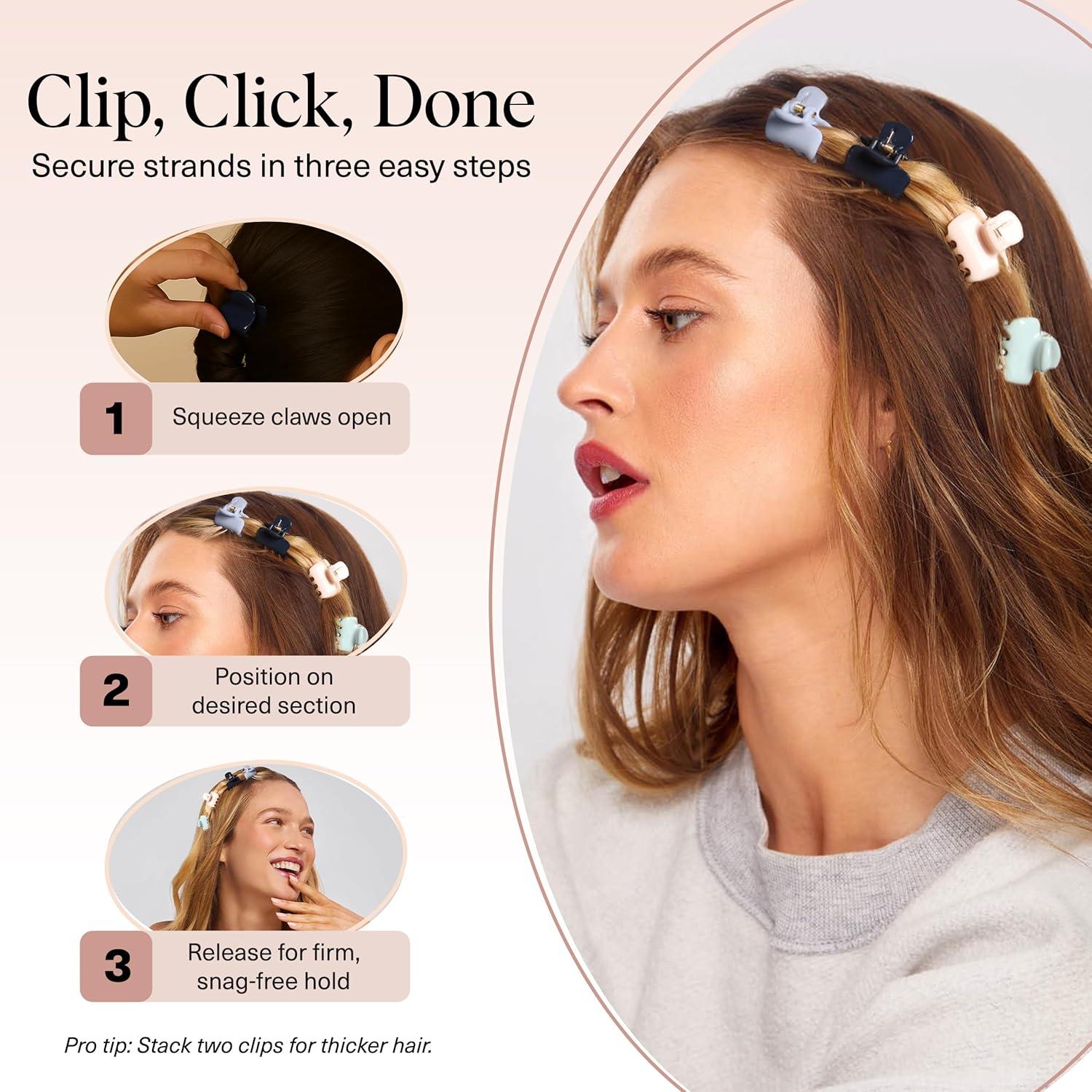 image:imageKitsch Small Hair Clips for Women Stays In Place Without Pulling or Snagging Durable Plastic Sturdy Small Claw Clips Ideal Gifts for Women Black amp Tortoise 6 PcsGarden Bouquet