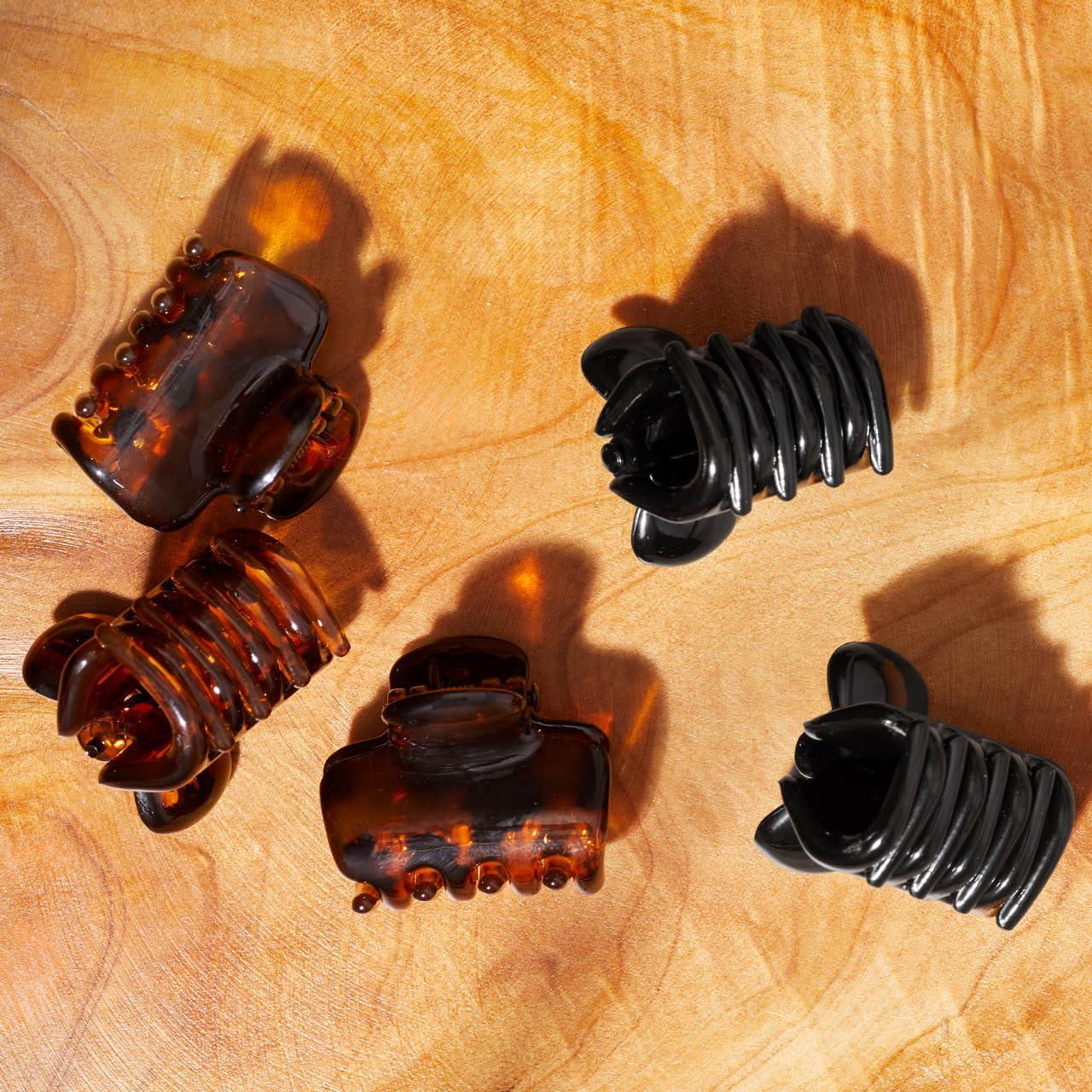 image:imageKitsch Small Hair Clips for Women Stays In Place Without Pulling or Snagging Durable Plastic Sturdy Small Claw Clips Ideal Gifts for Women Black amp Tortoise 6 PcsBlack and Tort