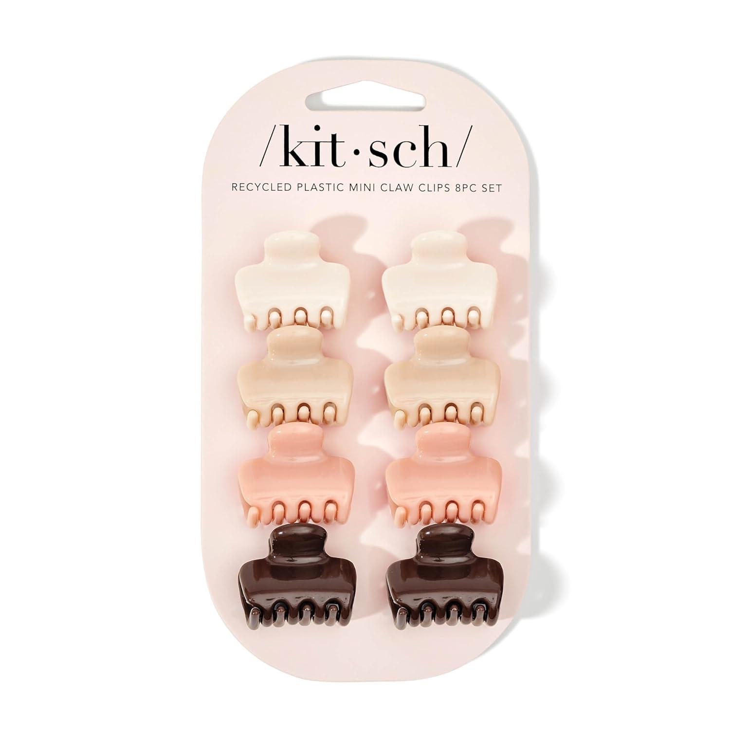 image:imageKitsch Small Hair Clips for Women Stays In Place Without Pulling or Snagging Durable Plastic Sturdy Small Claw Clips Ideal Gifts for Women Black amp Tortoise 6 PcsRosewood