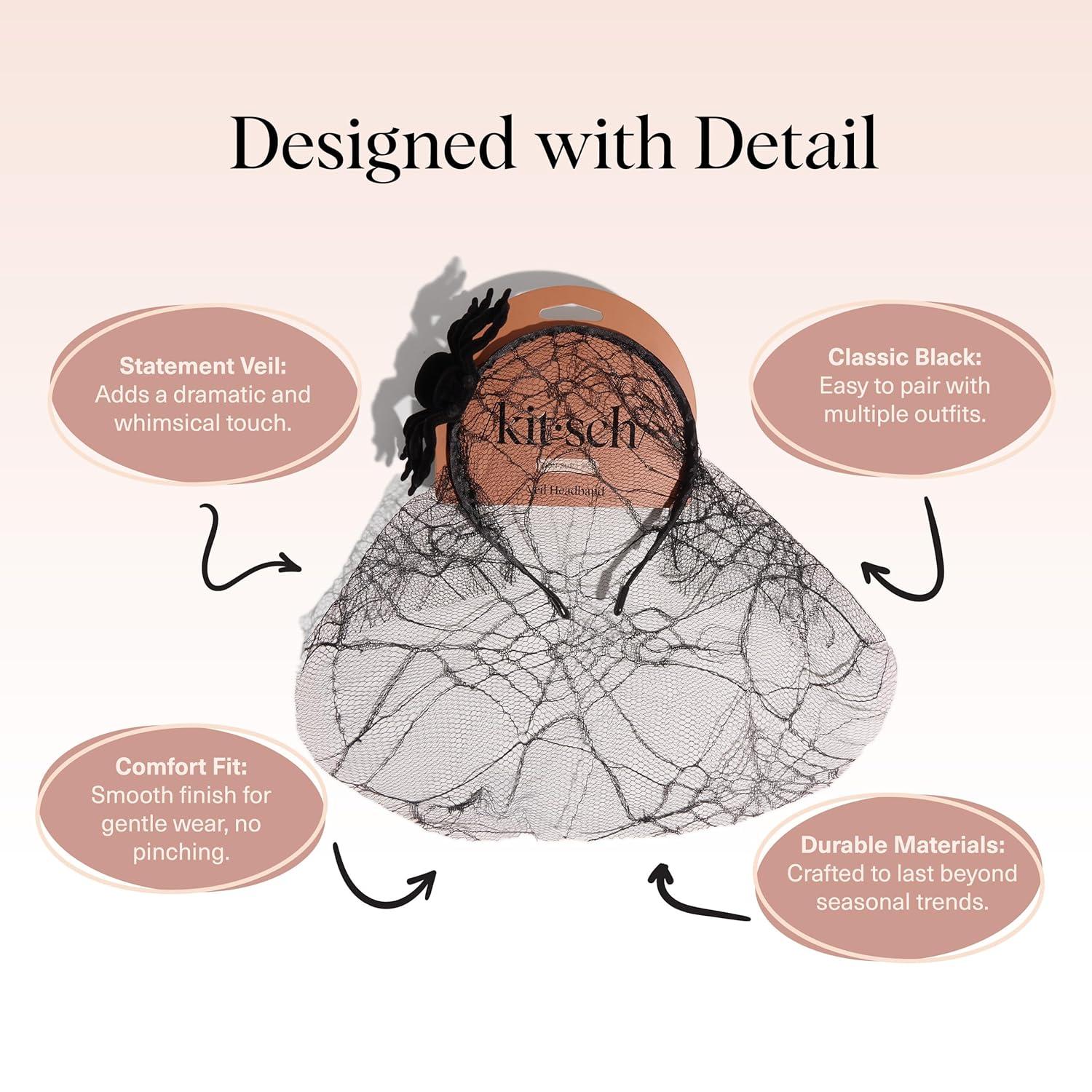 image:imageKitsch Veil Headband Black Headband with Statement Spiderweb Veil Fashion Hair Accessories for Women Halloween Costume Parties Witchy Nights amp SpookyChic Outfits Ideal Gifts for WomenSpiderweb