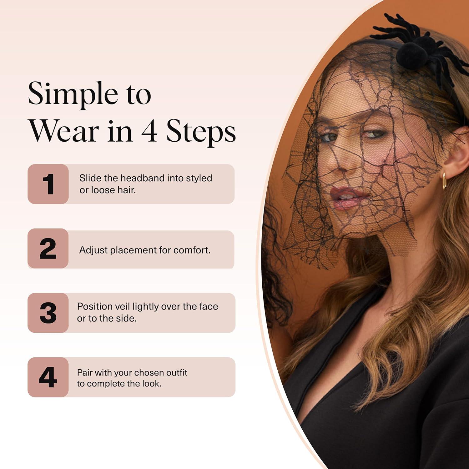 image:imageKitsch Veil Headband Black Headband with Statement Spiderweb Veil Fashion Hair Accessories for Women Halloween Costume Parties Witchy Nights amp SpookyChic Outfits Ideal Gifts for WomenSpiderweb