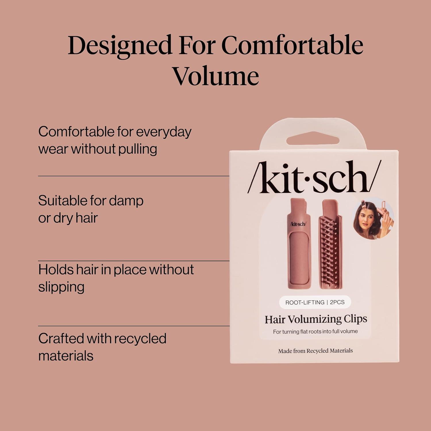 image:imageKitsch Volumizing Hair Clips For Styling for Women Hair Rollers for Women amp Volumed Curls Volumizing Hair Products Hair Roller Clips for Effortless and FrizzFree Curls That Last 2pc Terracotta