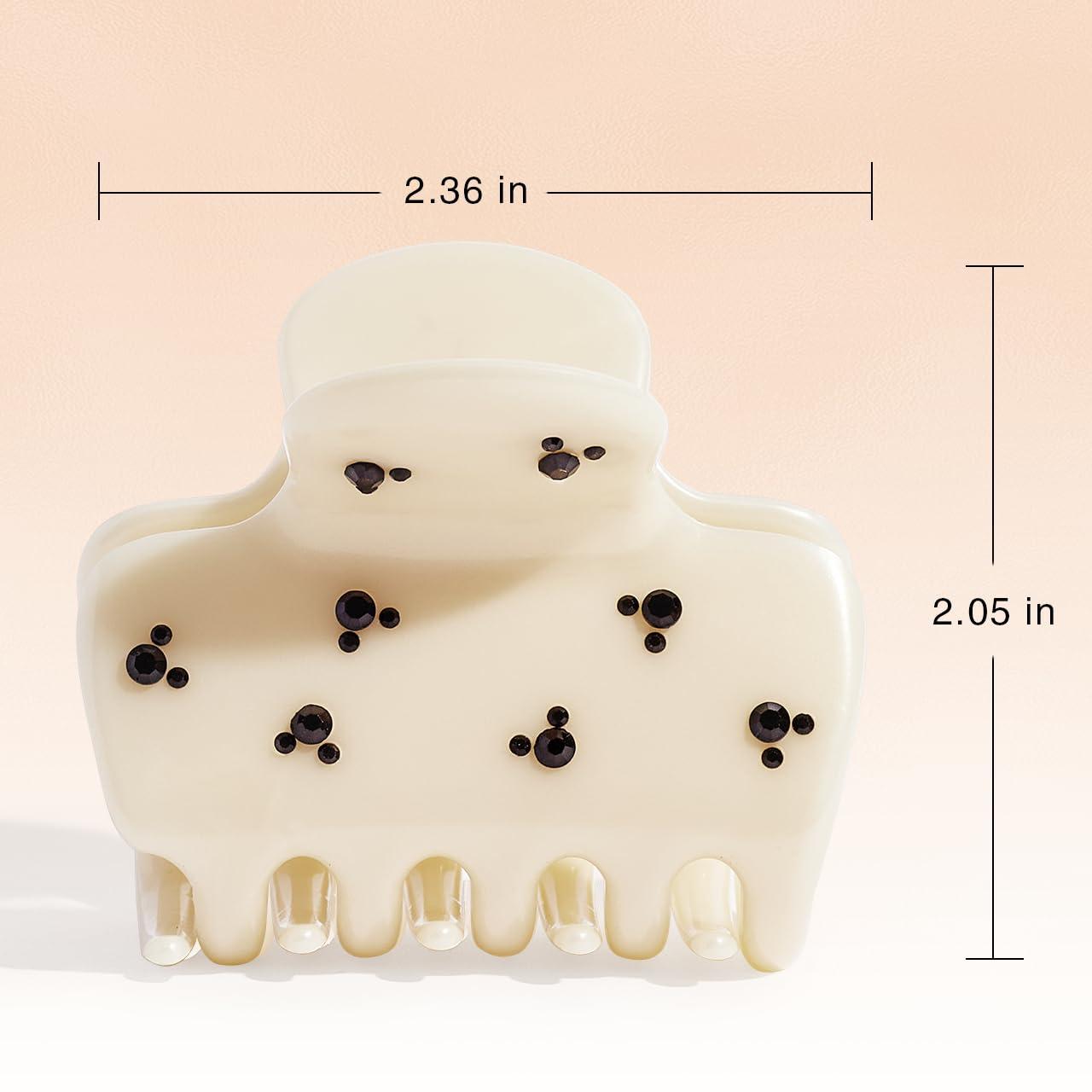 image:imageKitsch x Hello Kitty Medium Hair Clips for Women Strong Hold Claw Clips for Thick or Thin Hair Recycled Plastic NonSlip Durable Ideal Gifts For Women White with Red BowsCream
