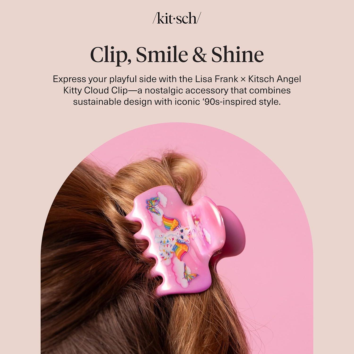 image:imageKitsch x Hello Kitty Medium Hair Clips for Women Strong Hold Claw Clips for Thick or Thin Hair Recycled Plastic NonSlip Durable Ideal Gifts For Women White with Red BowsAngel Kitty