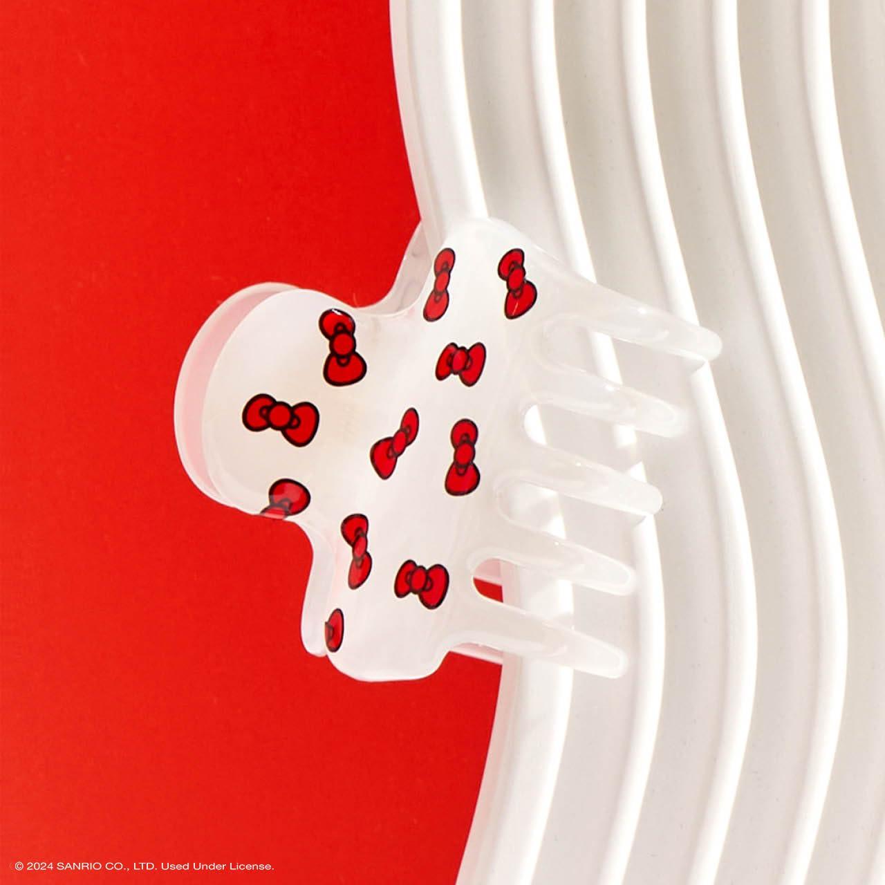 image:imageKitsch x Hello Kitty Medium Hair Clips for Women Strong Hold Claw Clips for Thick or Thin Hair Recycled Plastic NonSlip Durable Ideal Gifts For Women White with Red BowsRed Kitty Bows