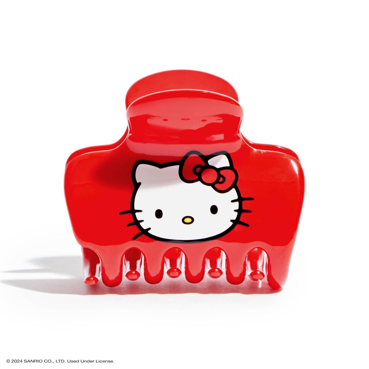 image:imageKitsch x Hello Kitty Medium Hair Clips for Women Strong Hold Claw Clips for Thick or Thin Hair Recycled Plastic NonSlip Durable Ideal Gifts For Women White with Red BowsKitty Face