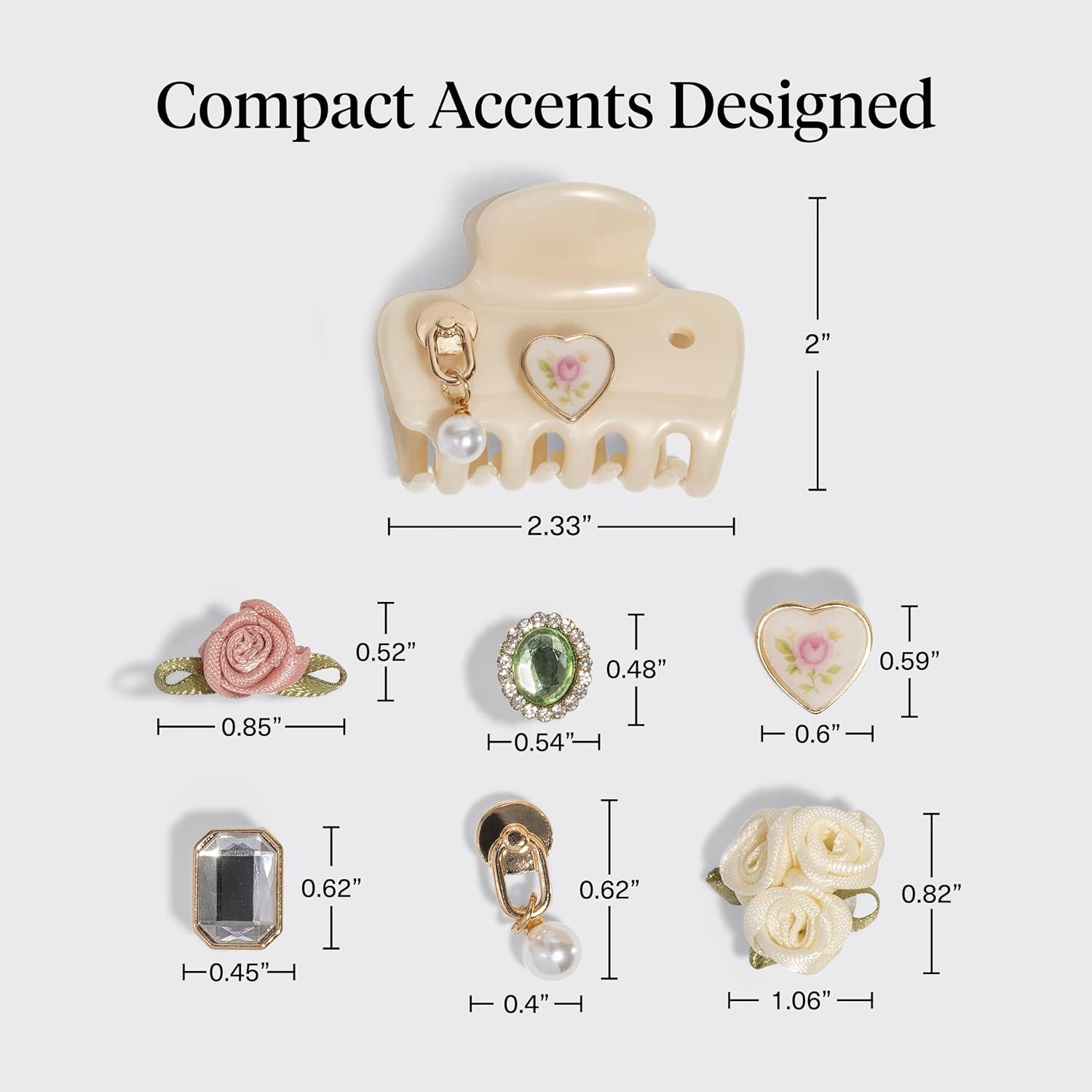 image:imageKitsch x Hello Kitty Medium Hair Clips for Women Strong Hold Claw Clips for Thick or Thin Hair Recycled Plastic NonSlip Durable Ideal Gifts For Women White with Red BowsPearlized Cream