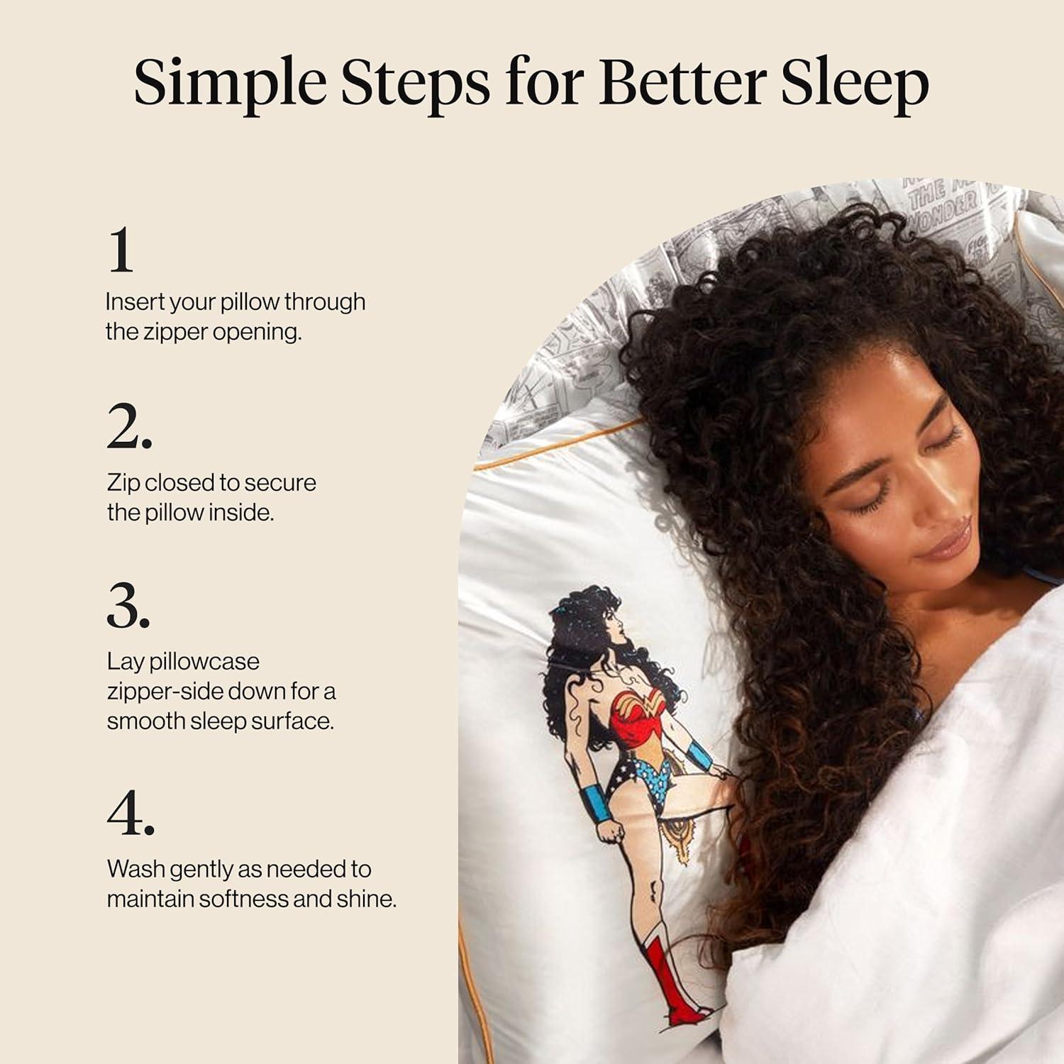 image:imageLisa Frank x Kitsch Satin Pillowcase with Zipper for Hair amp Skin Softer Than Silk Pillow Cases Smooth Cooling Satin Pillow Case WrinkleFree King Size Satin Pillow Case 19x36 Rainbow LeopardWonder Woman Believe in Wonder
