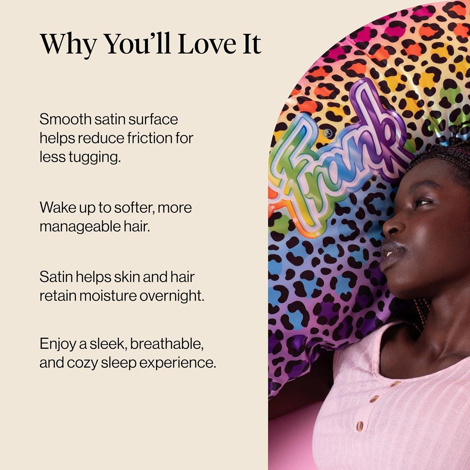 image:imageLisa Frank x Kitsch Satin Pillowcase with Zipper for Hair amp Skin Softer Than Silk Pillow Cases Smooth Cooling Satin Pillow Case WrinkleFree King Size Satin Pillow Case 19x36 Rainbow LeopardRainbow Leopard