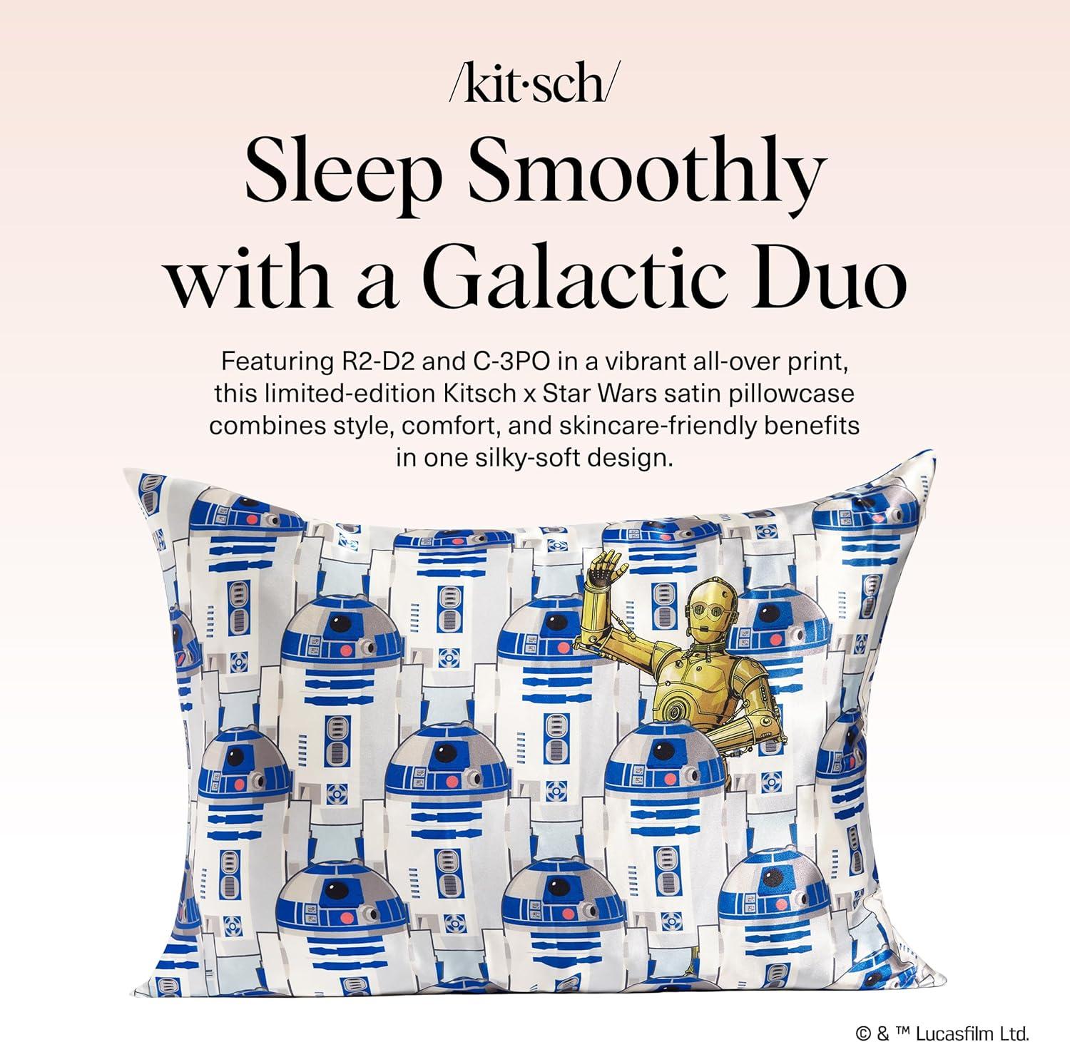 image:imageLisa Frank x Kitsch Satin Pillowcase with Zipper for Hair amp Skin Softer Than Silk Pillow Cases Smooth Cooling Satin Pillow Case WrinkleFree King Size Satin Pillow Case 19x36 Rainbow LeopardR2d2 C3po