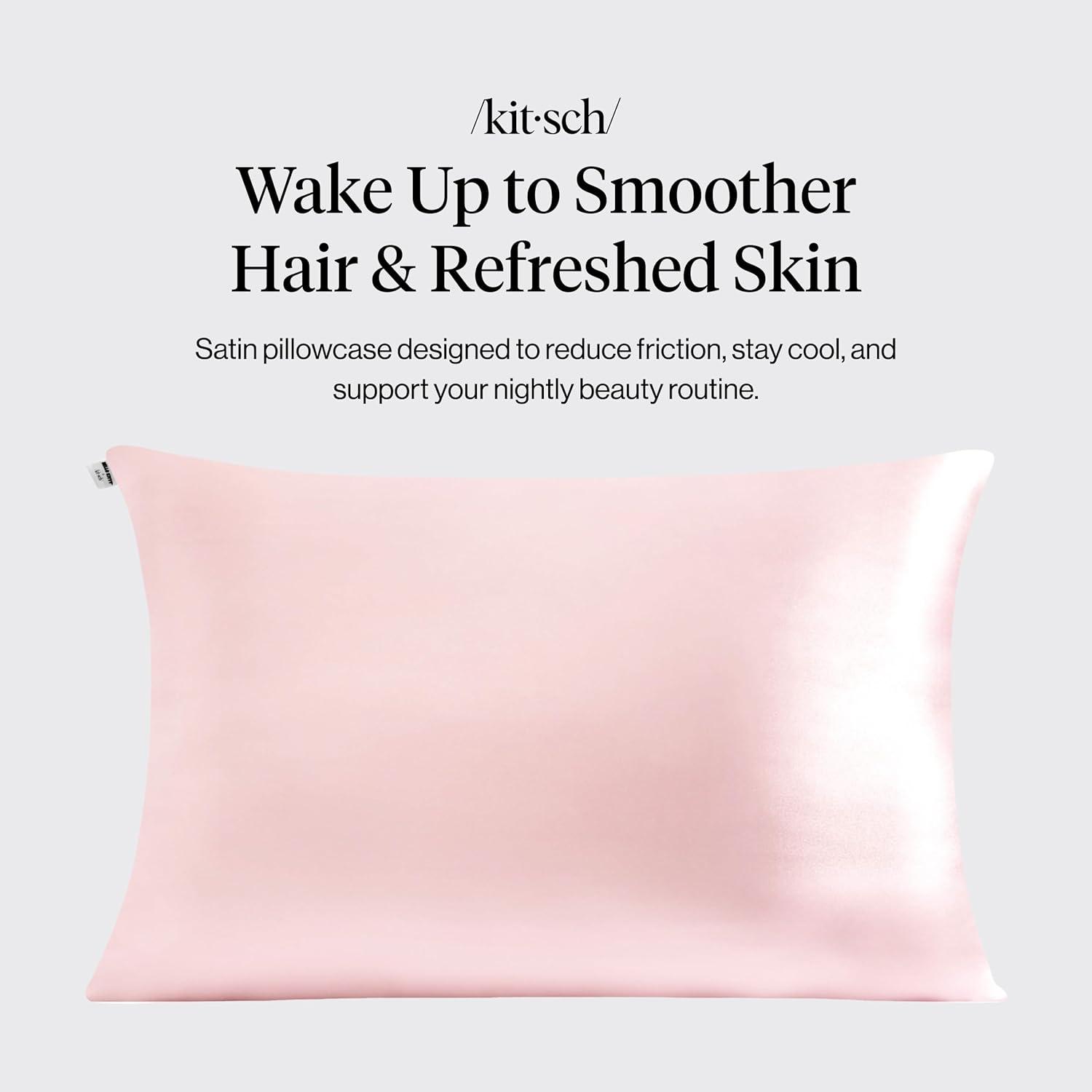 image:imageLisa Frank x Kitsch Satin Pillowcase with Zipper for Hair amp Skin Softer Than Silk Pillow Cases Smooth Cooling Satin Pillow Case WrinkleFree King Size Satin Pillow Case 19x36 Rainbow LeopardHello Kitty Pink Kitty Face