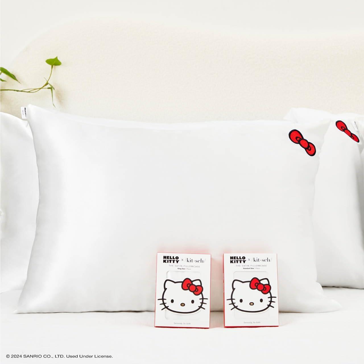 image:imageLisa Frank x Kitsch Satin Pillowcase with Zipper for Hair amp Skin Softer Than Silk Pillow Cases Smooth Cooling Satin Pillow Case WrinkleFree King Size Satin Pillow Case 19x36 Rainbow LeopardHello Kitty Ivory