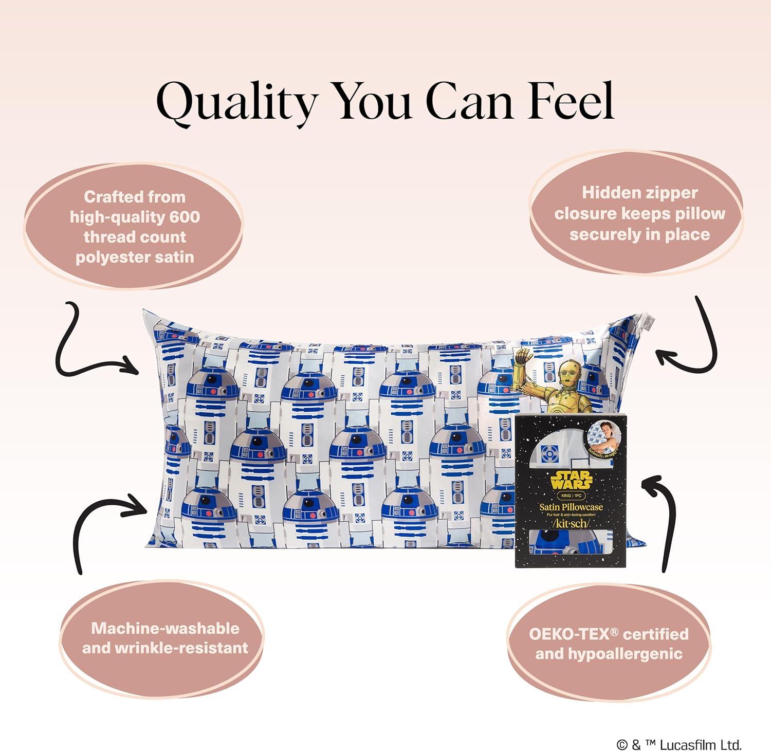 image:imageLisa Frank x Kitsch Satin Pillowcase with Zipper for Hair amp Skin Softer Than Silk Pillow Cases Smooth Cooling Satin Pillow Case WrinkleFree King Size Satin Pillow Case 19x36 Rainbow LeopardR2d2 C3po