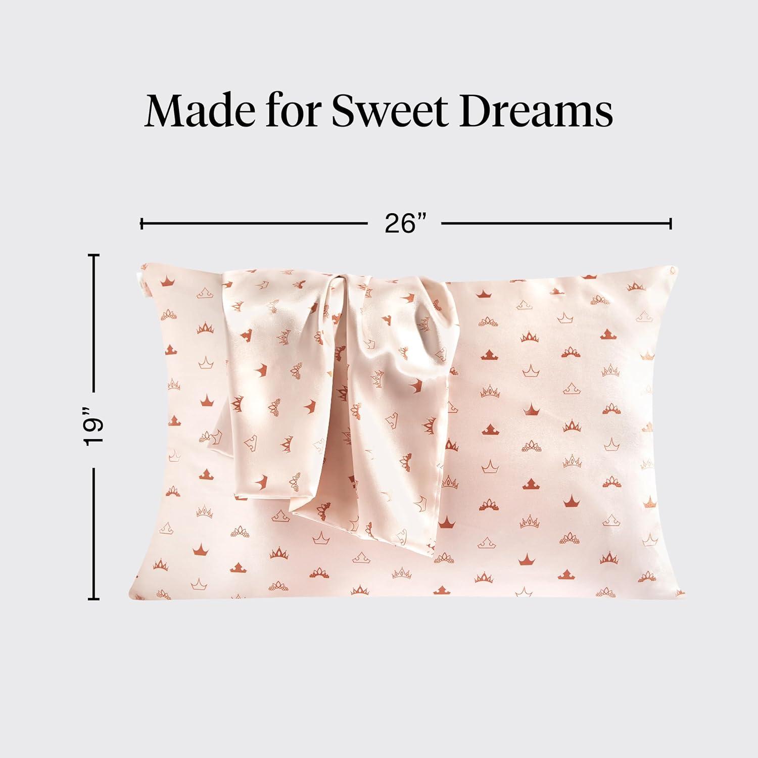 image:imageLisa Frank x Kitsch Satin Pillowcase with Zipper for Hair amp Skin Softer Than Silk Pillow Cases Smooth Cooling Satin Pillow Case WrinkleFree King Size Satin Pillow Case 19x36 Rainbow LeopardDisney Desert Crown