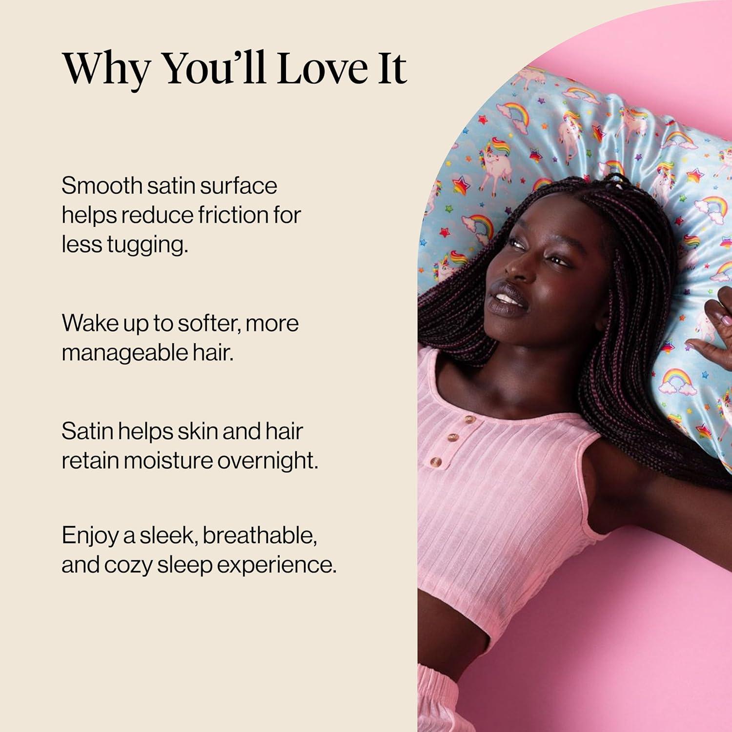 image:imageLisa Frank x Kitsch Satin Pillowcase with Zipper for Hair amp Skin Softer Than Silk Pillow Cases Smooth Cooling Satin Pillow Case WrinkleFree King Size Satin Pillow Case 19x36 Rainbow LeopardMarkietm