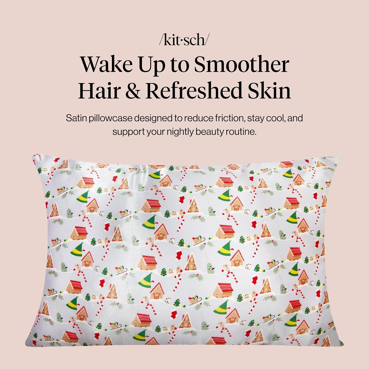 image:imageLisa Frank x Kitsch Satin Pillowcase with Zipper for Hair amp Skin Softer Than Silk Pillow Cases Smooth Cooling Satin Pillow Case WrinkleFree King Size Satin Pillow Case 19x36 Rainbow LeopardElf Periwinkle Christmas