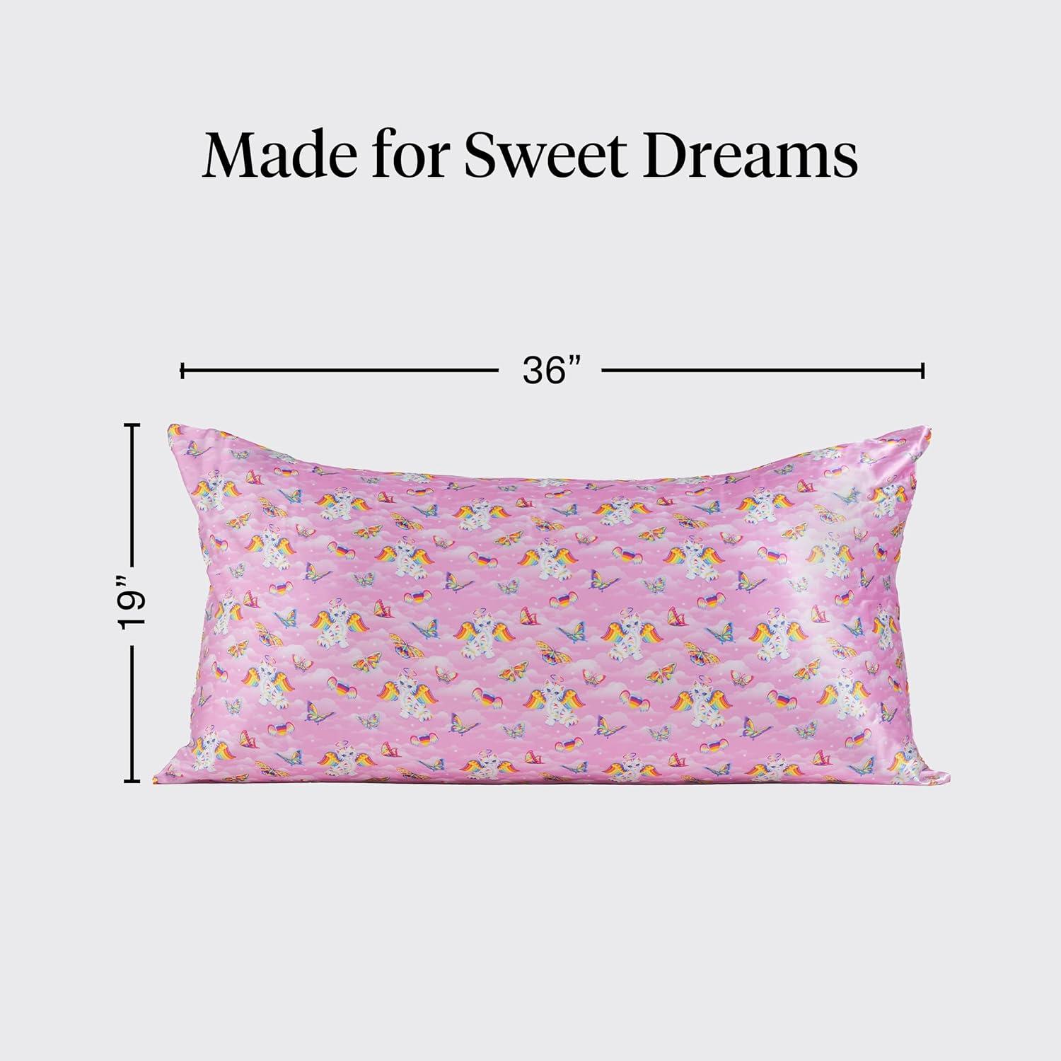image:imageLisa Frank x Kitsch Satin Pillowcase with Zipper for Hair amp Skin Softer Than Silk Pillow Cases Smooth Cooling Satin Pillow Case WrinkleFree King Size Satin Pillow Case 19x36 Rainbow LeopardAngel Kitty