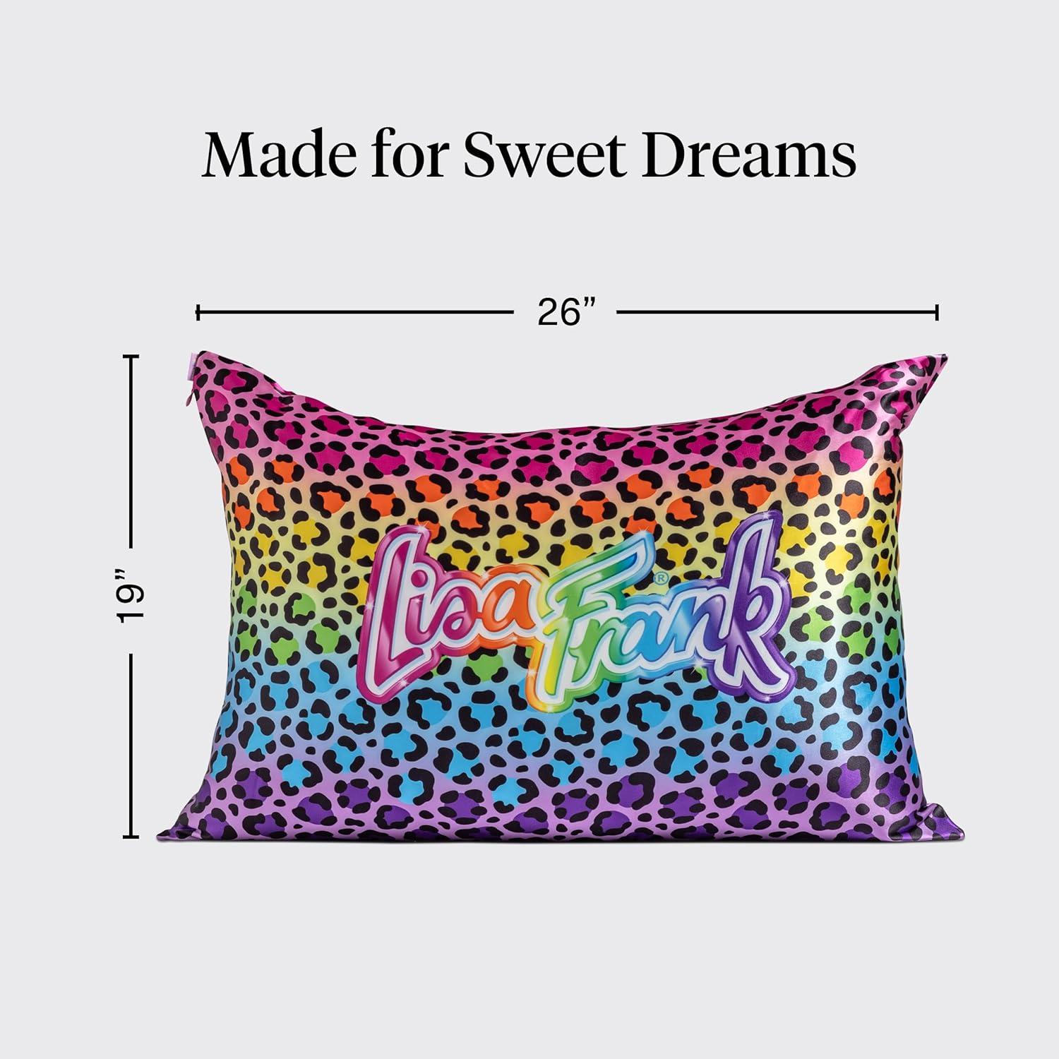 image:imageLisa Frank x Kitsch Satin Pillowcase with Zipper for Hair amp Skin Softer Than Silk Pillow Cases Smooth Cooling Satin Pillow Case WrinkleFree King Size Satin Pillow Case 19x36 Rainbow LeopardRainbow Leopard