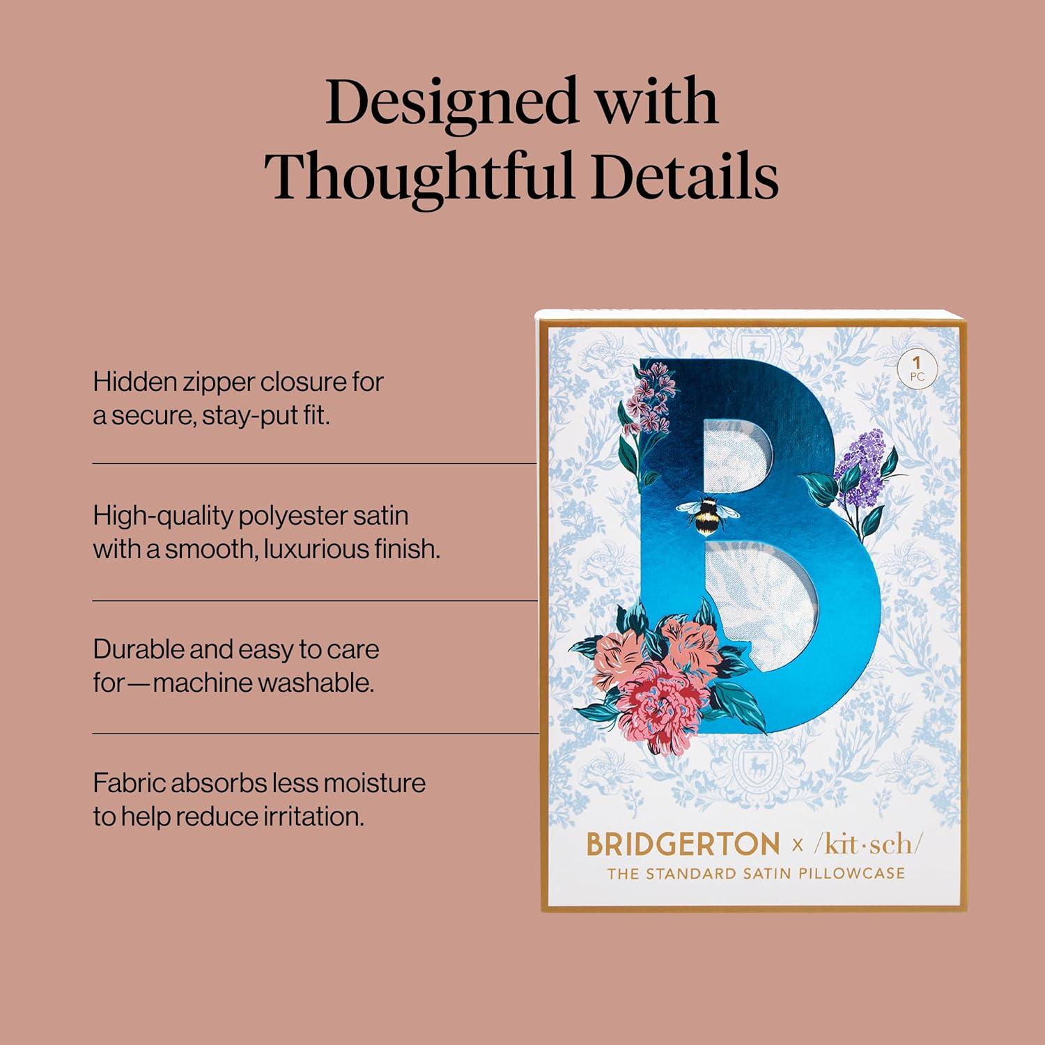 image:imageLisa Frank x Kitsch Satin Pillowcase with Zipper for Hair amp Skin Softer Than Silk Pillow Cases Smooth Cooling Satin Pillow Case WrinkleFree King Size Satin Pillow Case 19x36 Rainbow LeopardBridgerton Toile De Blue