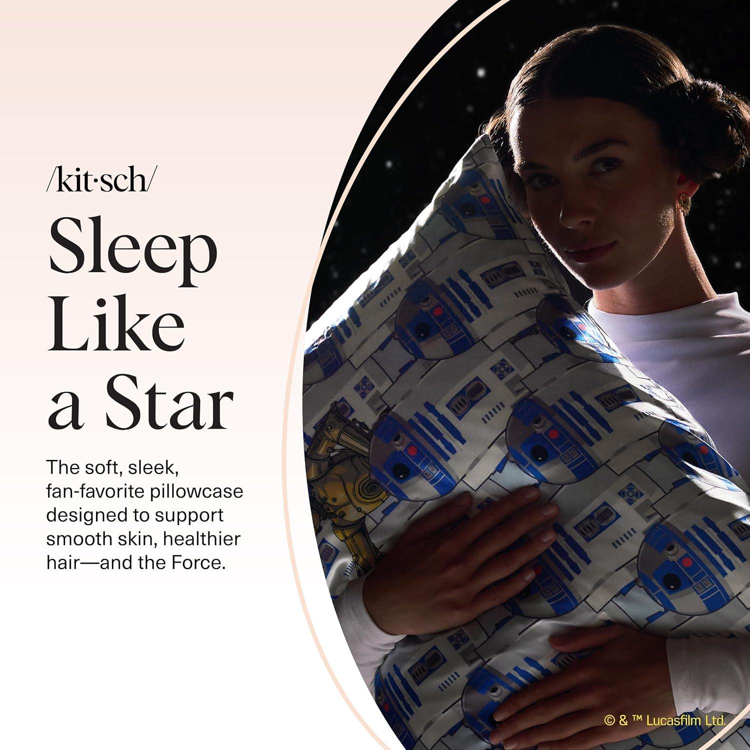 image:imageLisa Frank x Kitsch Satin Pillowcase with Zipper for Hair amp Skin Softer Than Silk Pillow Cases Smooth Cooling Satin Pillow Case WrinkleFree King Size Satin Pillow Case 19x36 Rainbow LeopardR2d2 C3po