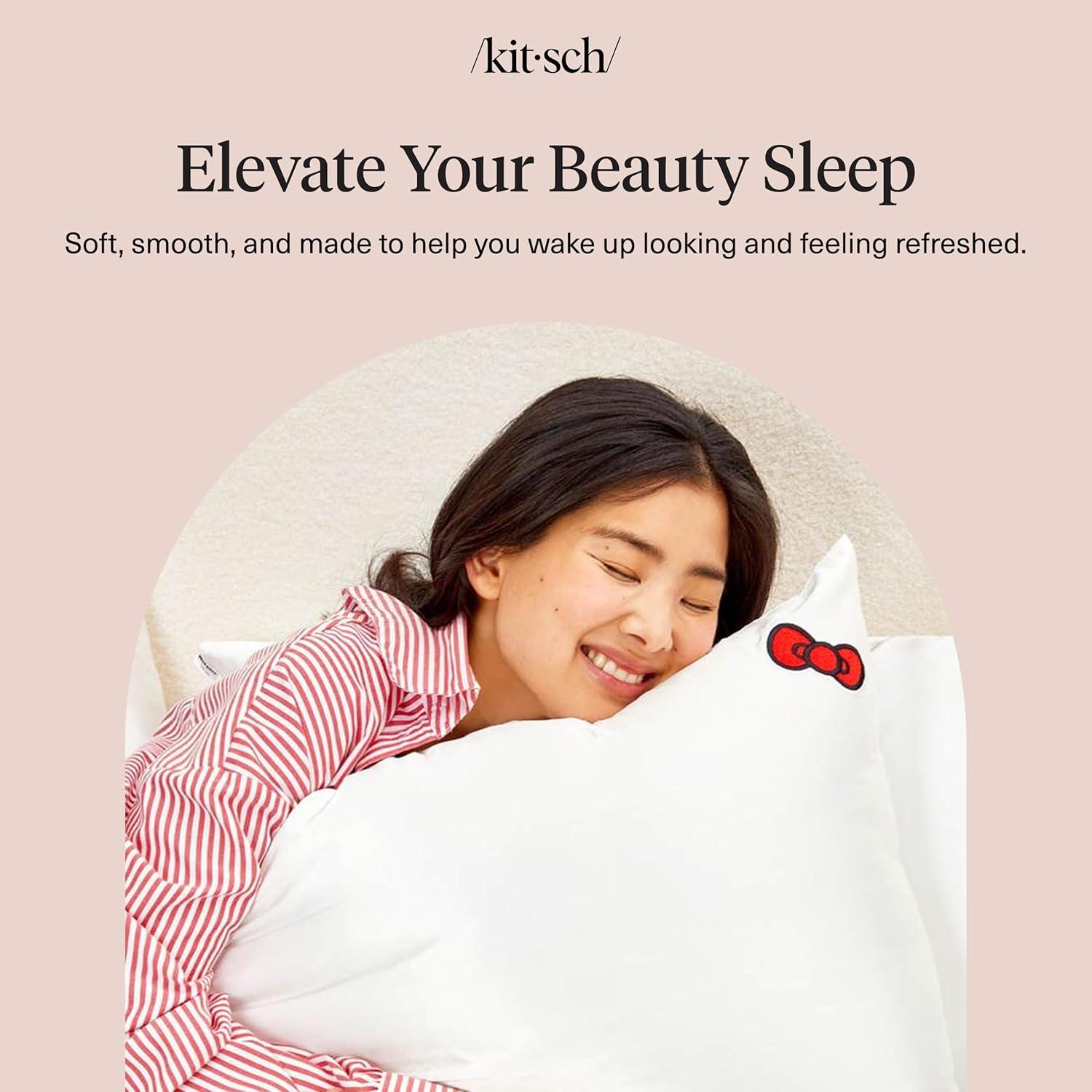 image:imageLisa Frank x Kitsch Satin Pillowcase with Zipper for Hair amp Skin Softer Than Silk Pillow Cases Smooth Cooling Satin Pillow Case WrinkleFree King Size Satin Pillow Case 19x36 Rainbow LeopardHello Kitty Ivory