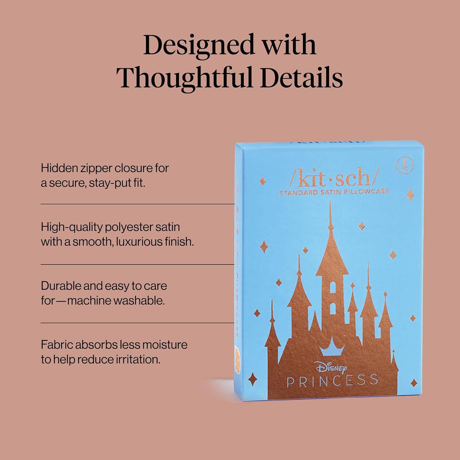 image:imageLisa Frank x Kitsch Satin Pillowcase with Zipper for Hair amp Skin Softer Than Silk Pillow Cases Smooth Cooling Satin Pillow Case WrinkleFree King Size Satin Pillow Case 19x36 Rainbow LeopardDisney Desert Crown