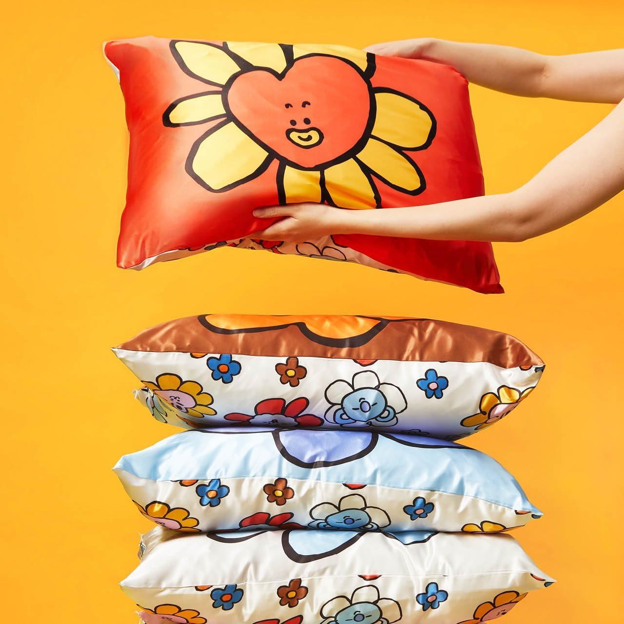 image:imageLisa Frank x Kitsch Satin Pillowcase with Zipper for Hair amp Skin Softer Than Silk Pillow Cases Smooth Cooling Satin Pillow Case WrinkleFree King Size Satin Pillow Case 19x36 Rainbow LeopardBt21 Tata