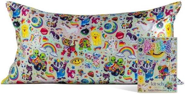 image:imageLisa Frank x Kitsch Satin Pillowcase with Zipper for Hair amp Skin Softer Than Silk Pillow Cases Smooth Cooling Satin Pillow Case WrinkleFree King Size Satin Pillow Case 19x36 Rainbow LeopardLisa Frank