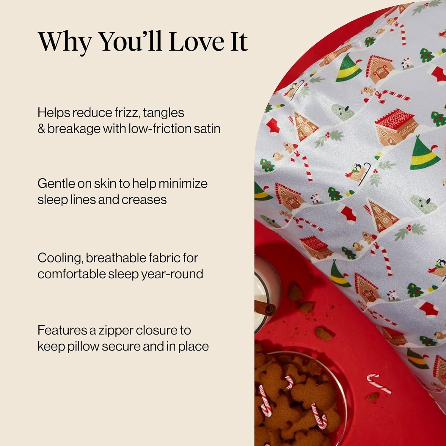 image:imageLisa Frank x Kitsch Satin Pillowcase with Zipper for Hair amp Skin Softer Than Silk Pillow Cases Smooth Cooling Satin Pillow Case WrinkleFree King Size Satin Pillow Case 19x36 Rainbow LeopardElf Periwinkle Christmas