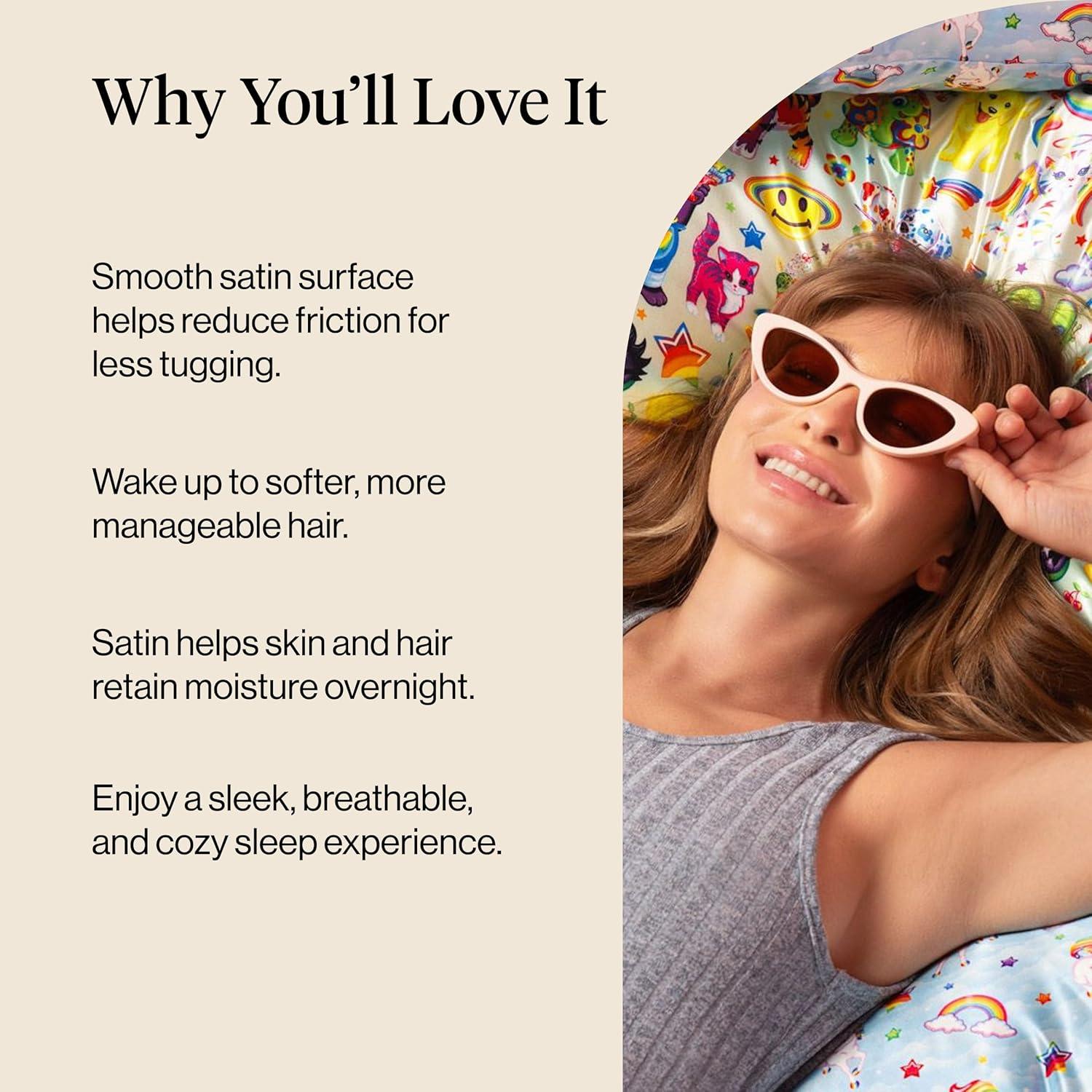 image:imageLisa Frank x Kitsch Satin Pillowcase with Zipper for Hair amp Skin Softer Than Silk Pillow Cases Smooth Cooling Satin Pillow Case WrinkleFree King Size Satin Pillow Case 19x36 Rainbow LeopardLisa Frank