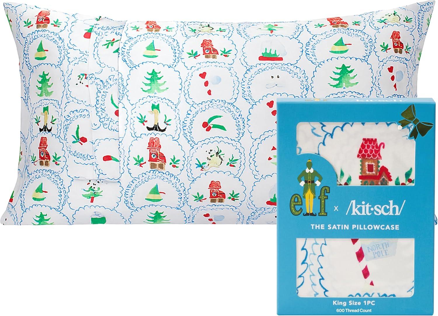 image:imageLisa Frank x Kitsch Satin Pillowcase with Zipper for Hair amp Skin Softer Than Silk Pillow Cases Smooth Cooling Satin Pillow Case WrinkleFree King Size Satin Pillow Case 19x36 Rainbow LeopardElf North Pole