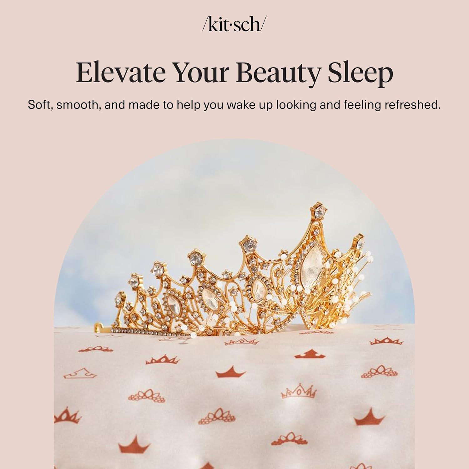 image:imageLisa Frank x Kitsch Satin Pillowcase with Zipper for Hair amp Skin Softer Than Silk Pillow Cases Smooth Cooling Satin Pillow Case WrinkleFree King Size Satin Pillow Case 19x36 Rainbow LeopardDisney Desert Crown