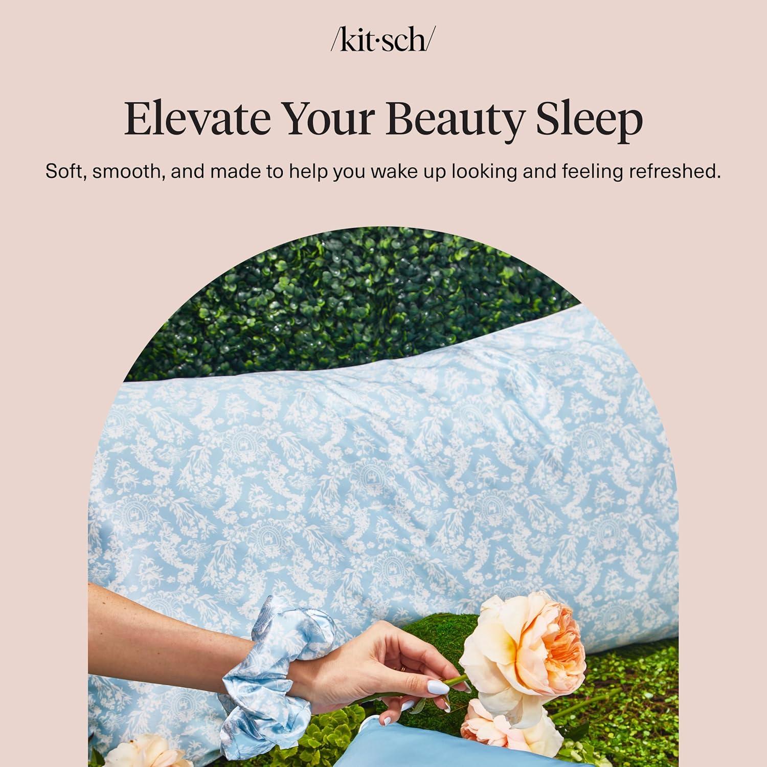 image:imageLisa Frank x Kitsch Satin Pillowcase with Zipper for Hair amp Skin Softer Than Silk Pillow Cases Smooth Cooling Satin Pillow Case WrinkleFree King Size Satin Pillow Case 19x36 Rainbow LeopardBridgerton Toile De Blue