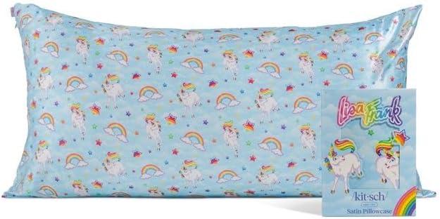 image:imageLisa Frank x Kitsch Satin Pillowcase with Zipper for Hair amp Skin Softer Than Silk Pillow Cases Smooth Cooling Satin Pillow Case WrinkleFree King Size Satin Pillow Case 19x36 Rainbow LeopardMarkietm