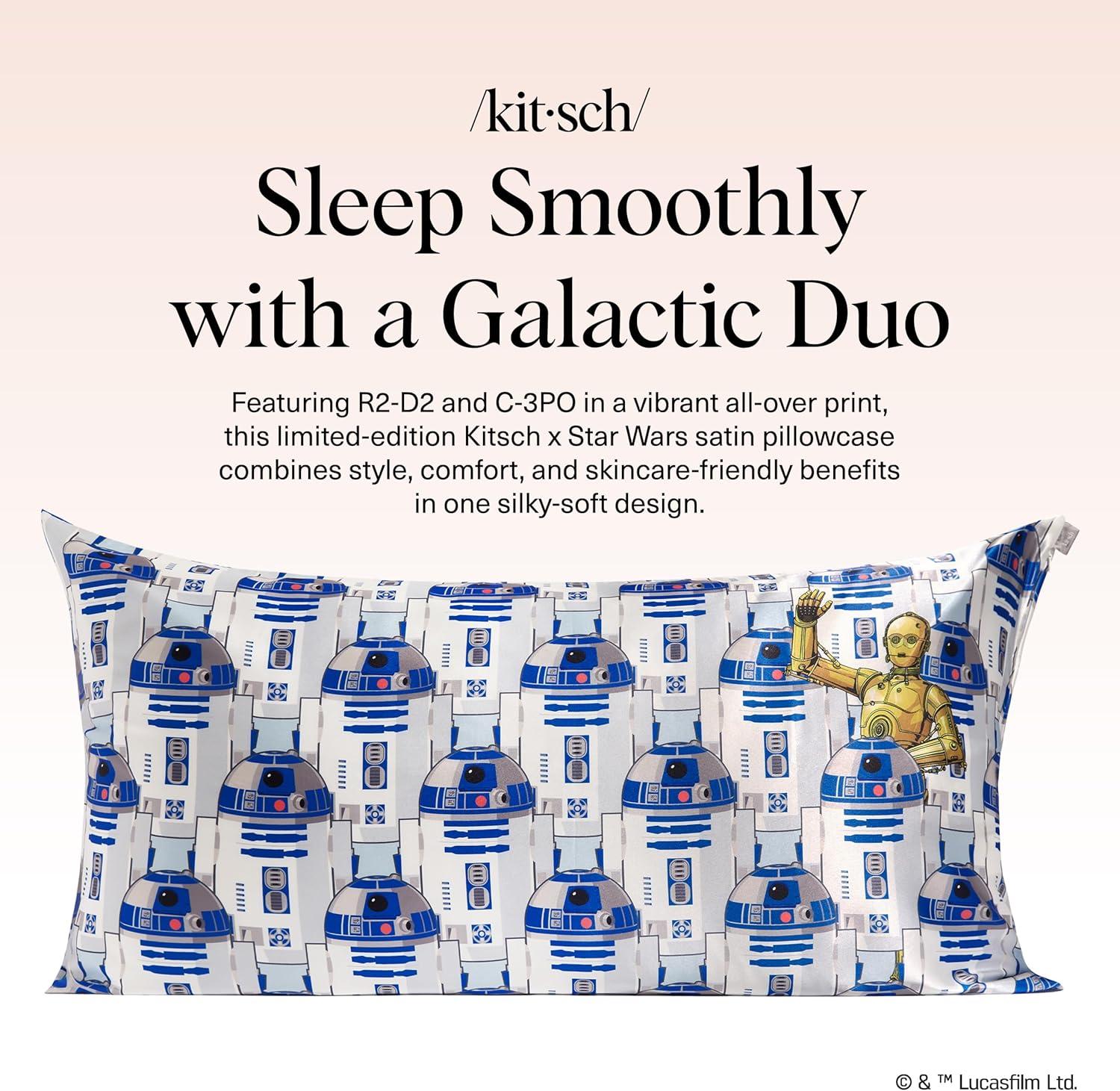 image:imageLisa Frank x Kitsch Satin Pillowcase with Zipper for Hair amp Skin Softer Than Silk Pillow Cases Smooth Cooling Satin Pillow Case WrinkleFree King Size Satin Pillow Case 19x36 Rainbow LeopardR2d2 C3po