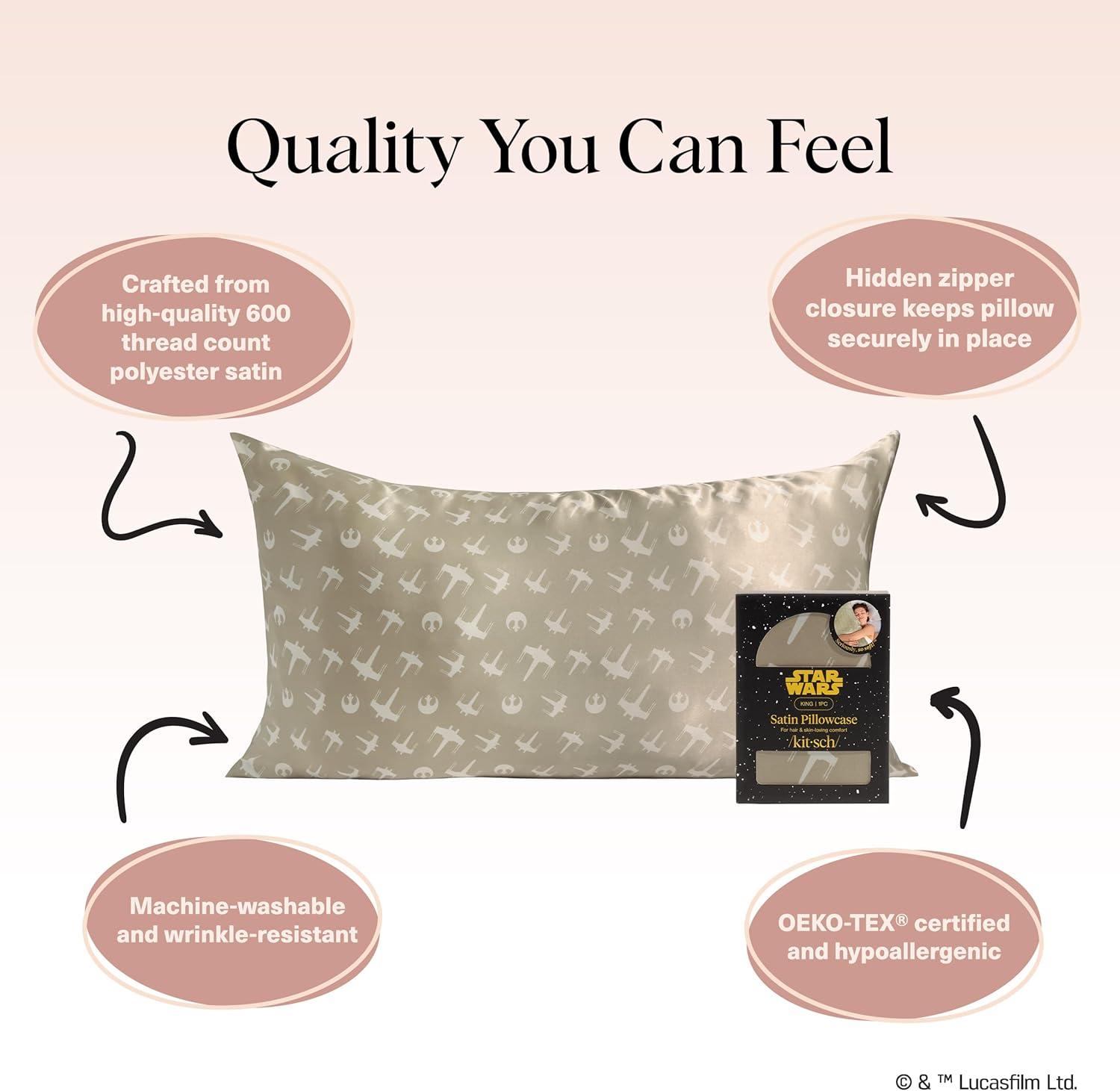 image:imageLisa Frank x Kitsch Satin Pillowcase with Zipper for Hair amp Skin Softer Than Silk Pillow Cases Smooth Cooling Satin Pillow Case WrinkleFree King Size Satin Pillow Case 19x36 Rainbow LeopardRebel Alliance