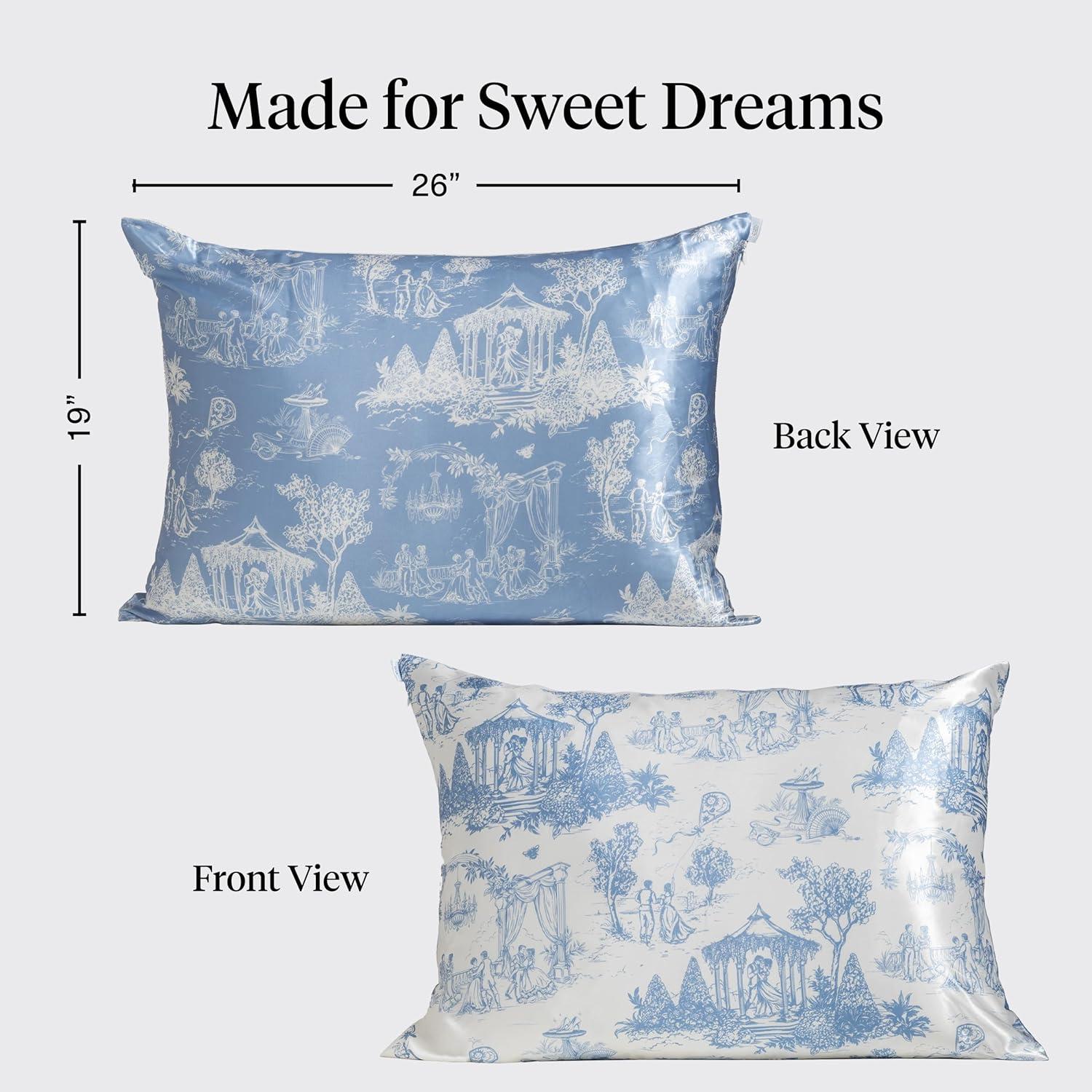 image:imageLisa Frank x Kitsch Satin Pillowcase with Zipper for Hair amp Skin Softer Than Silk Pillow Cases Smooth Cooling Satin Pillow Case WrinkleFree King Size Satin Pillow Case 19x36 Rainbow LeopardGarden Toile