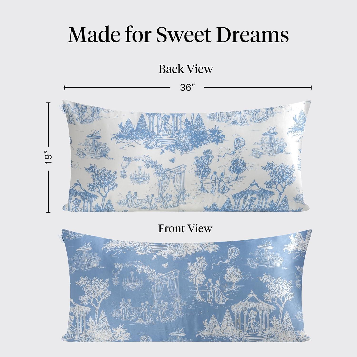 image:imageLisa Frank x Kitsch Satin Pillowcase with Zipper for Hair amp Skin Softer Than Silk Pillow Cases Smooth Cooling Satin Pillow Case WrinkleFree King Size Satin Pillow Case 19x36 Rainbow LeopardGarden Toile