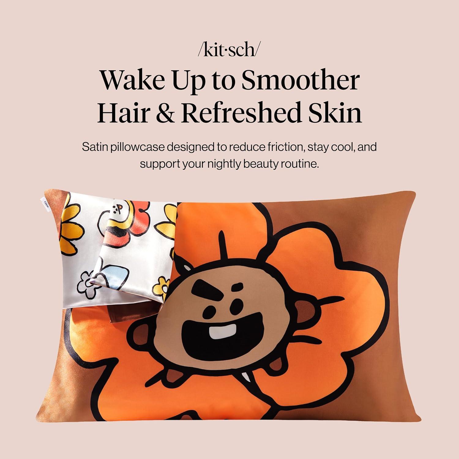 image:imageLisa Frank x Kitsch Satin Pillowcase with Zipper for Hair amp Skin Softer Than Silk Pillow Cases Smooth Cooling Satin Pillow Case WrinkleFree King Size Satin Pillow Case 19x36 Rainbow LeopardBt21 Shooky