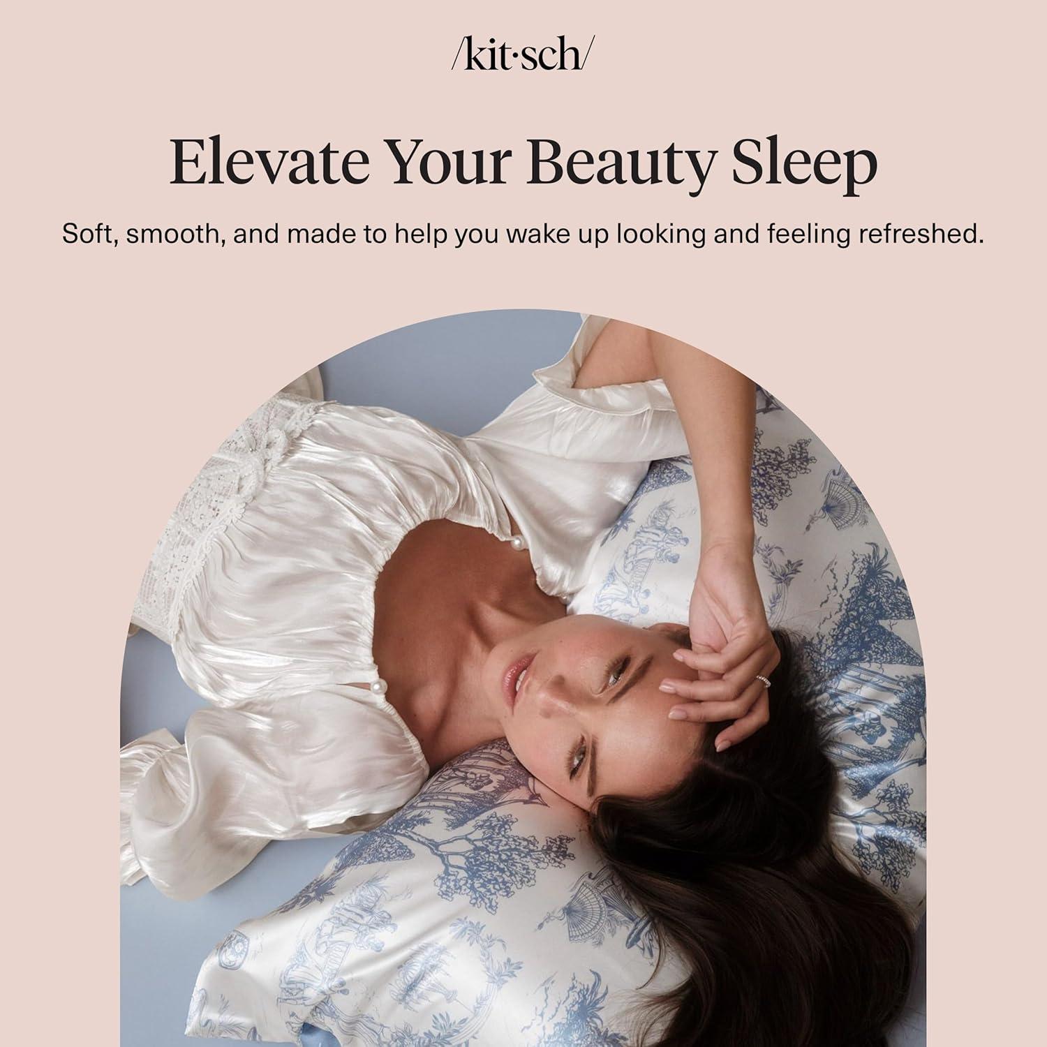 image:imageLisa Frank x Kitsch Satin Pillowcase with Zipper for Hair amp Skin Softer Than Silk Pillow Cases Smooth Cooling Satin Pillow Case WrinkleFree King Size Satin Pillow Case 19x36 Rainbow LeopardGarden Toile