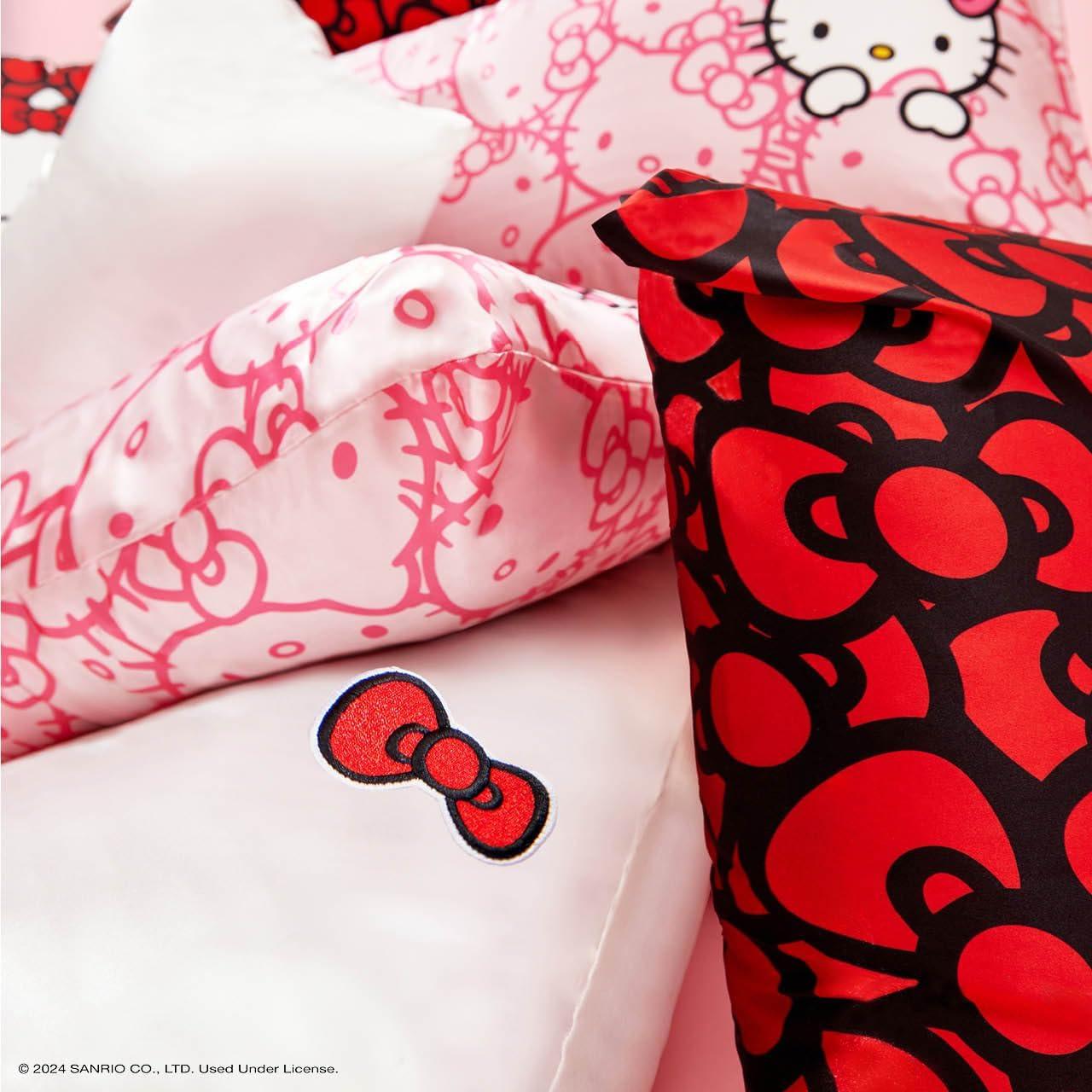 image:imageLisa Frank x Kitsch Satin Pillowcase with Zipper for Hair amp Skin Softer Than Silk Pillow Cases Smooth Cooling Satin Pillow Case WrinkleFree King Size Satin Pillow Case 19x36 Rainbow LeopardHello Kitty Ivory
